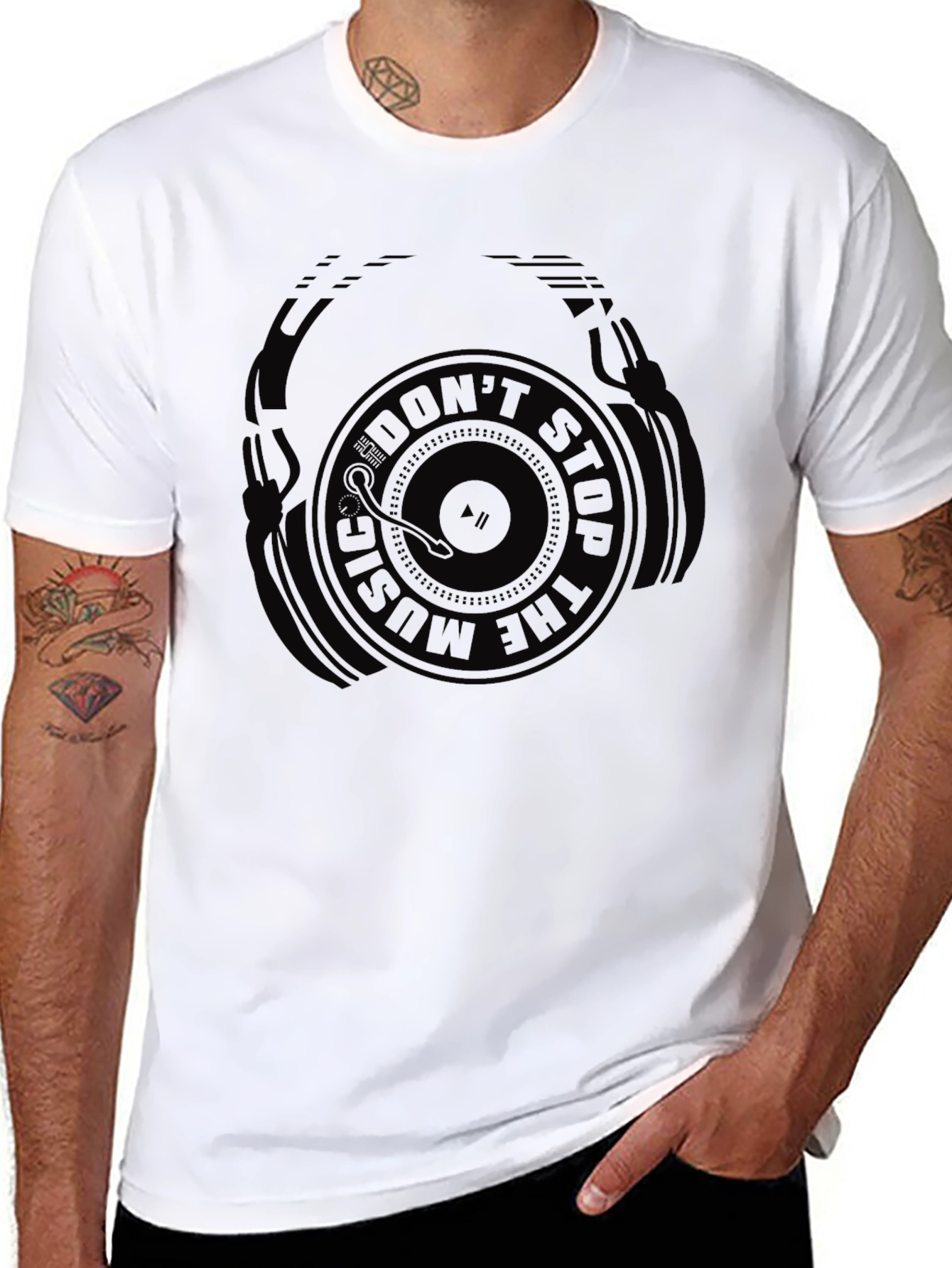 Dont Stop The Music Graphic Tee - Black