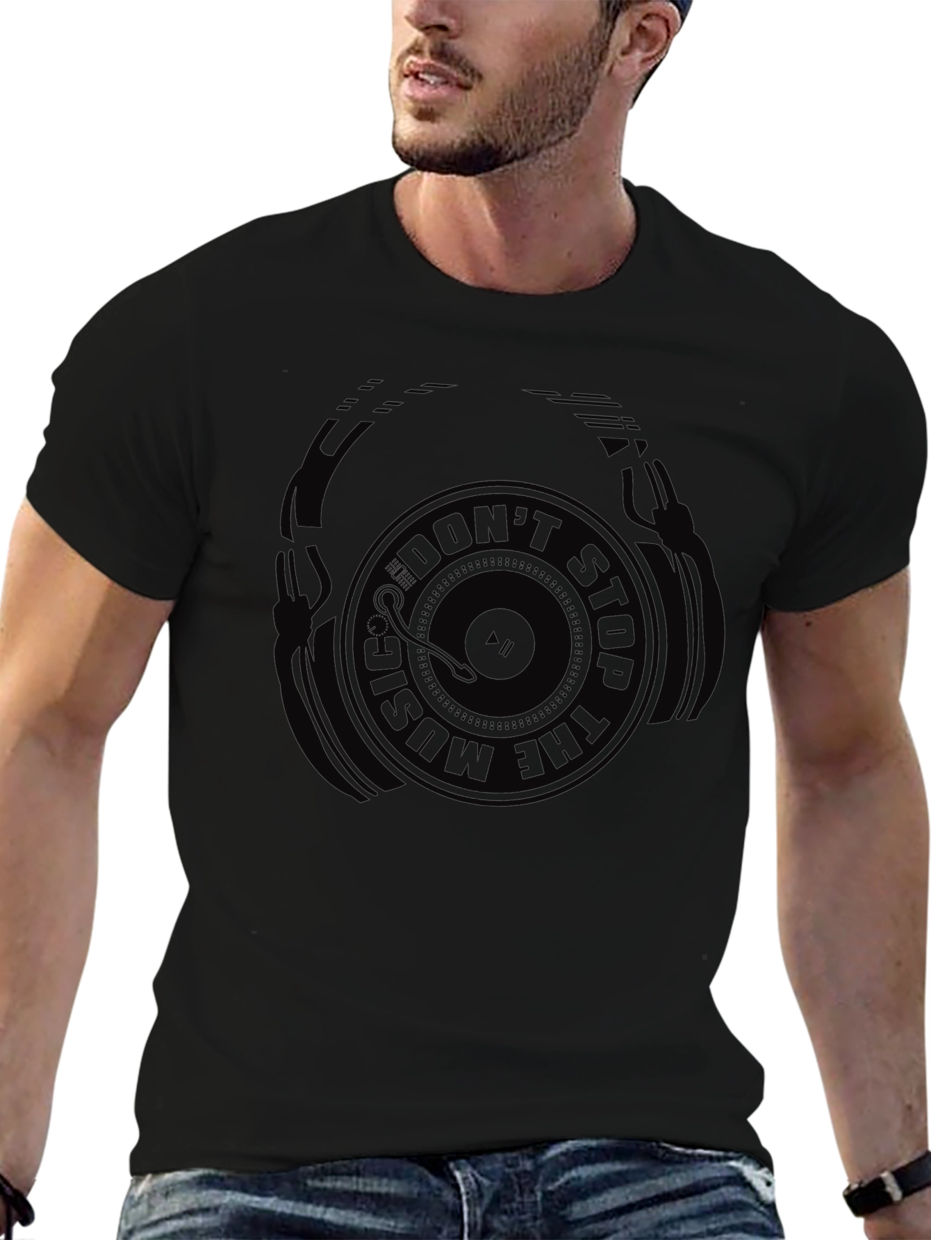 Dont Stop The Music Graphic Tee - Black