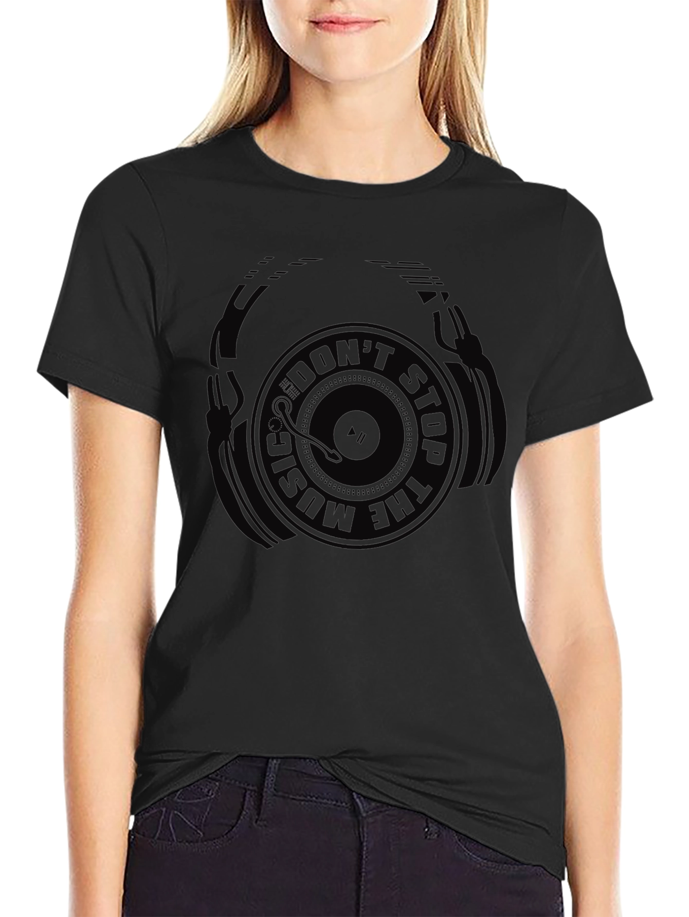 Dont Stop The Music Graphic Tee - Black
