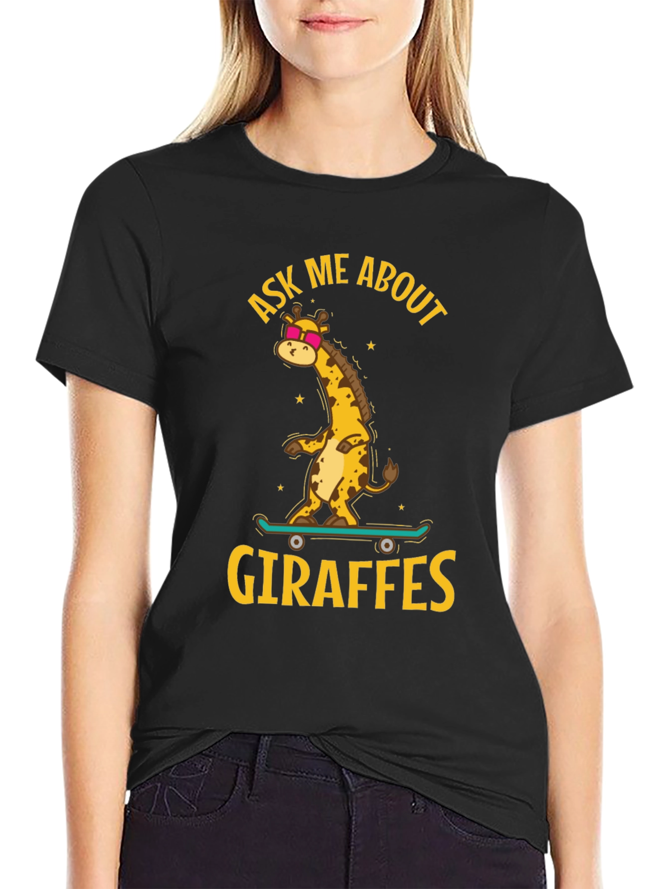 Cool Giraffe Skateboard T-Shirt