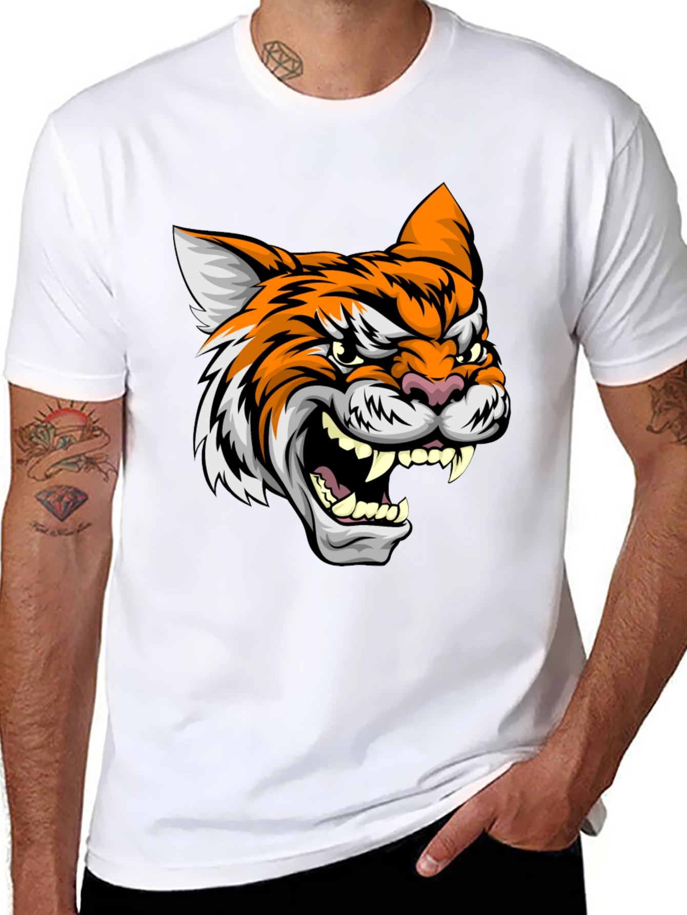 Fierce Tiger Graphic Black Tee
