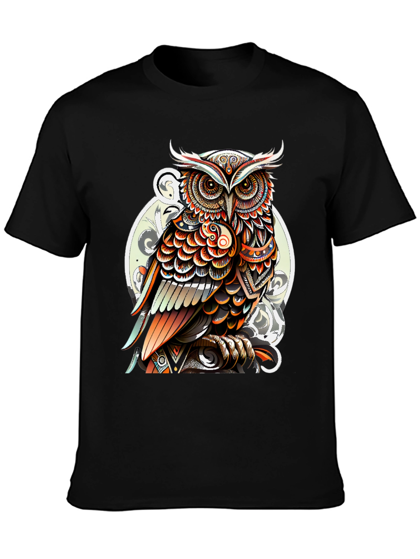 Artistic Owl Graphic Print Mens T-Shirt