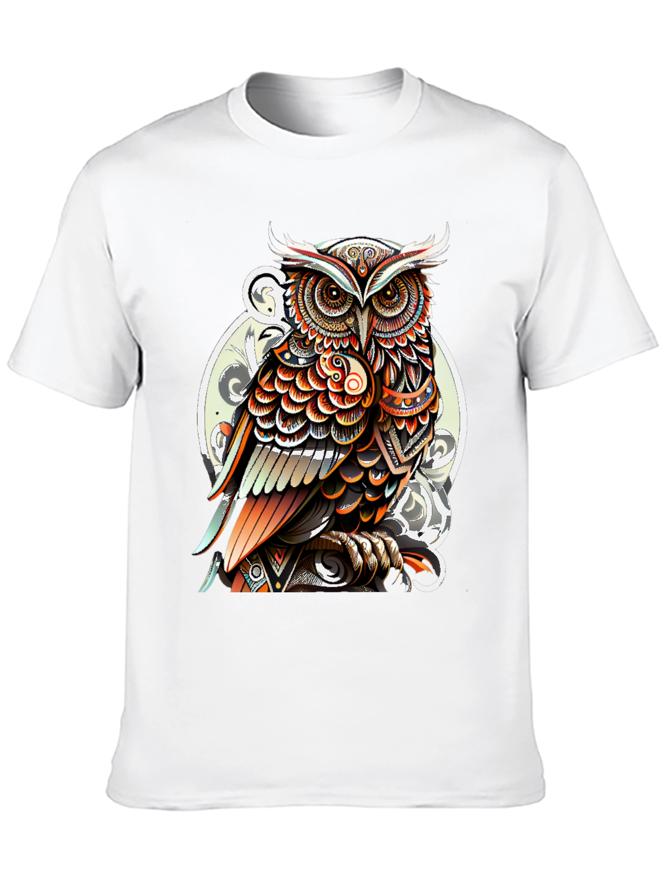 Artistic Owl Graphic Print Mens T-Shirt
