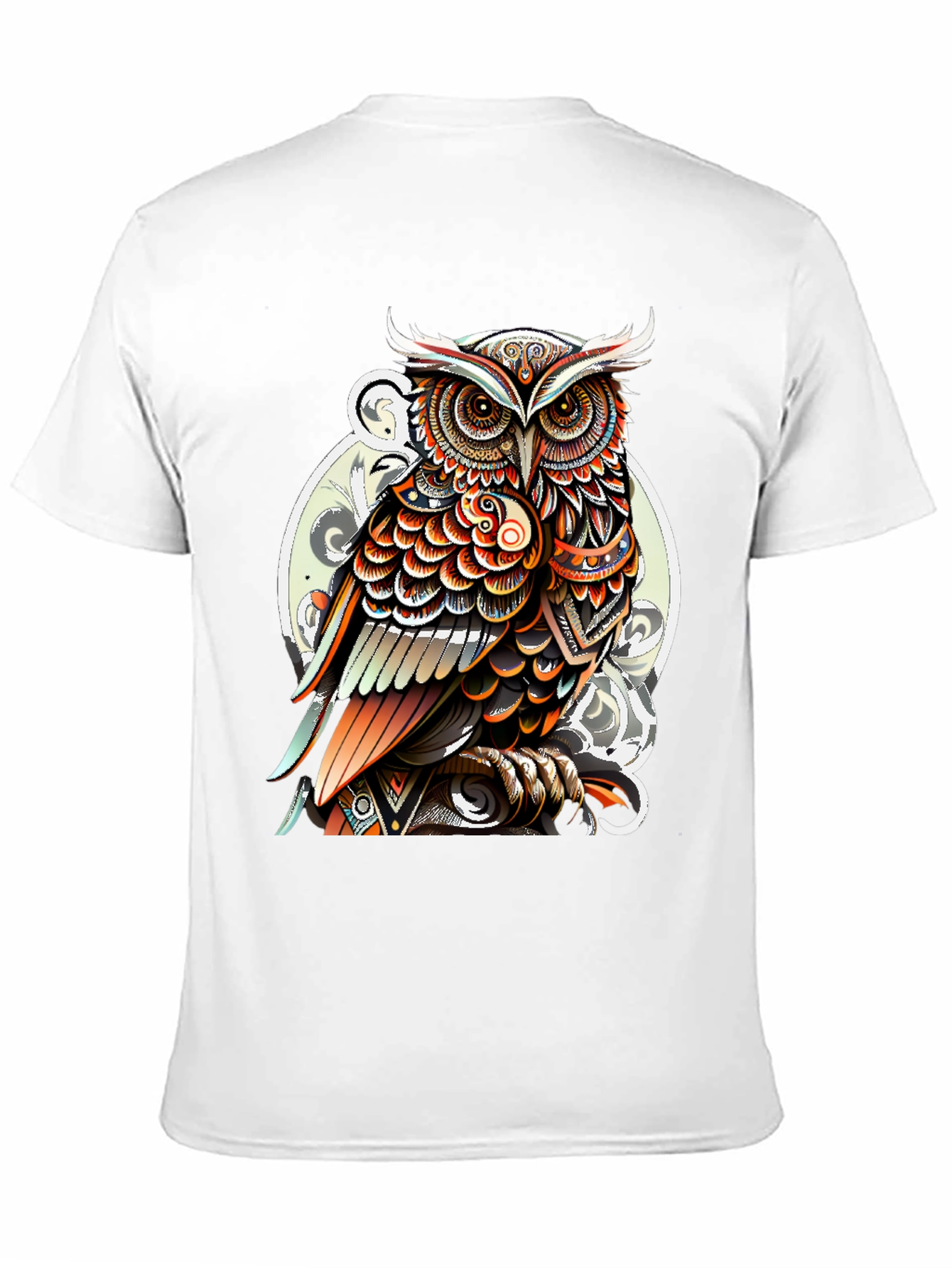 Artistic Owl Graphic Print Mens T-Shirt