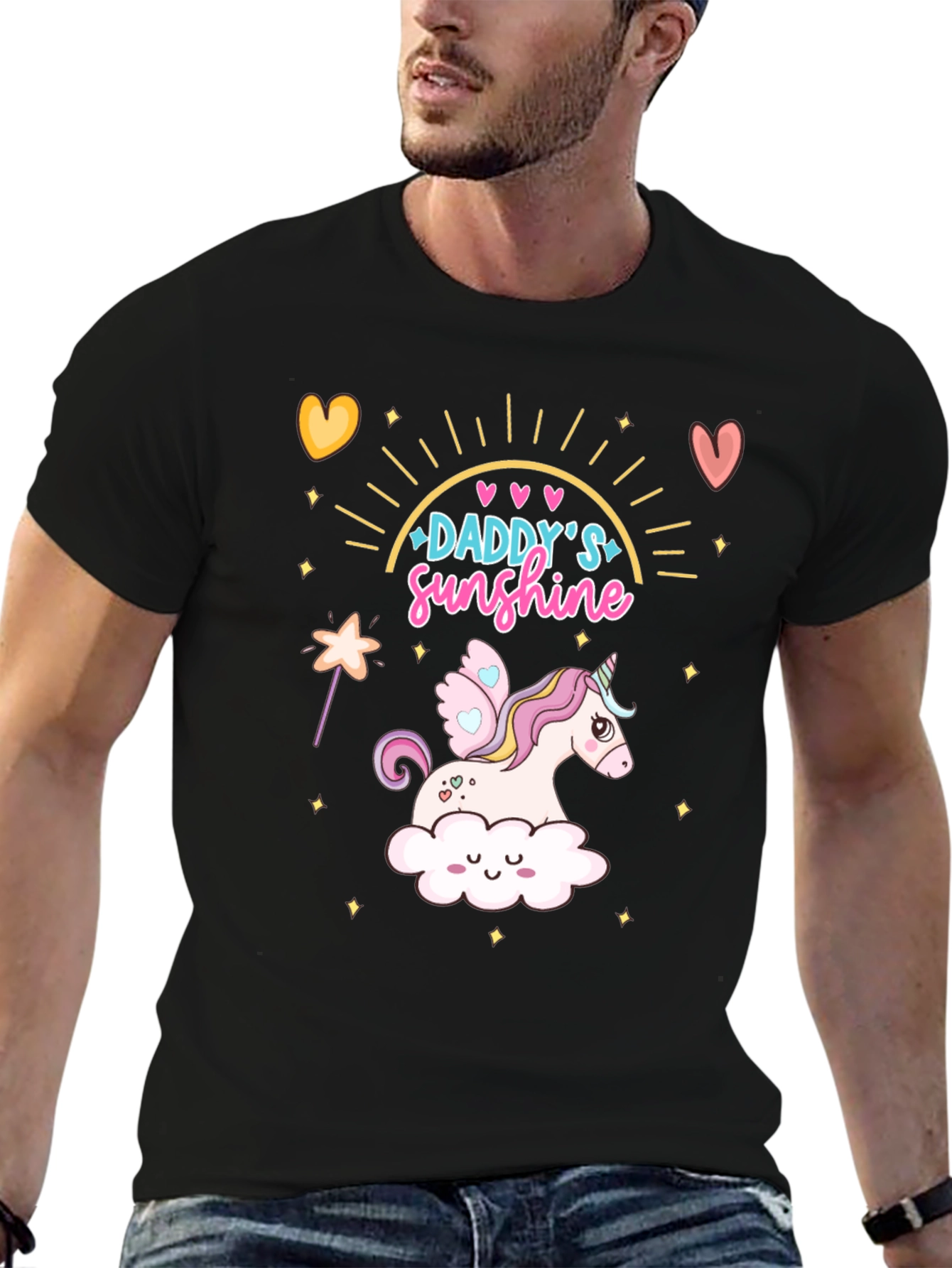 Daddys Sunshine Unicorn Graphic T-Shirt