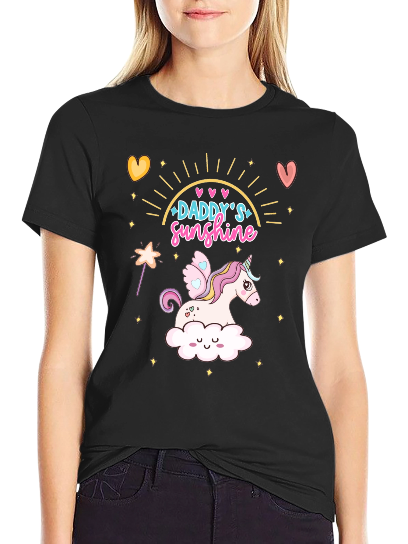 Daddys Sunshine Unicorn Graphic T-Shirt