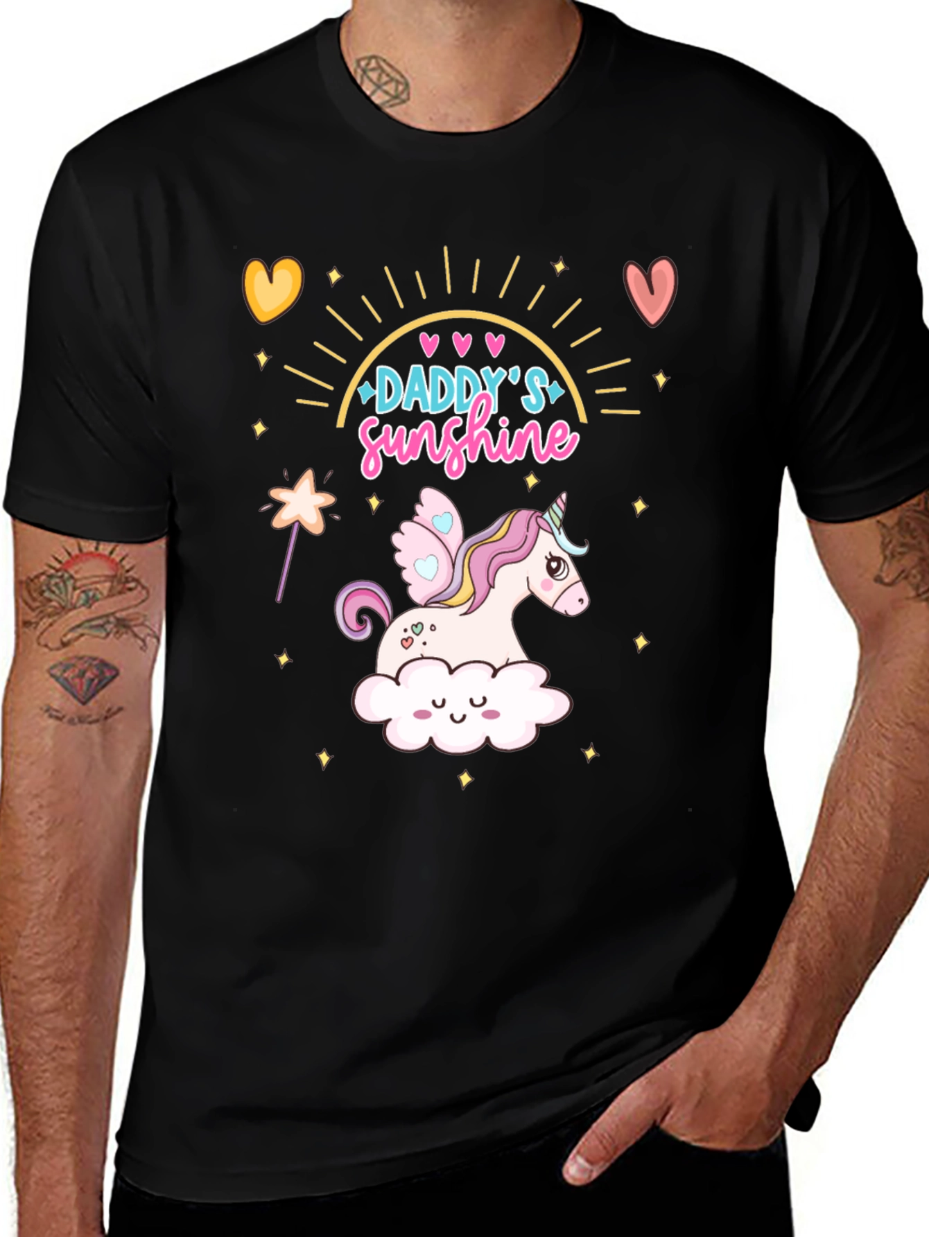 Daddys Sunshine Unicorn Graphic T-Shirt