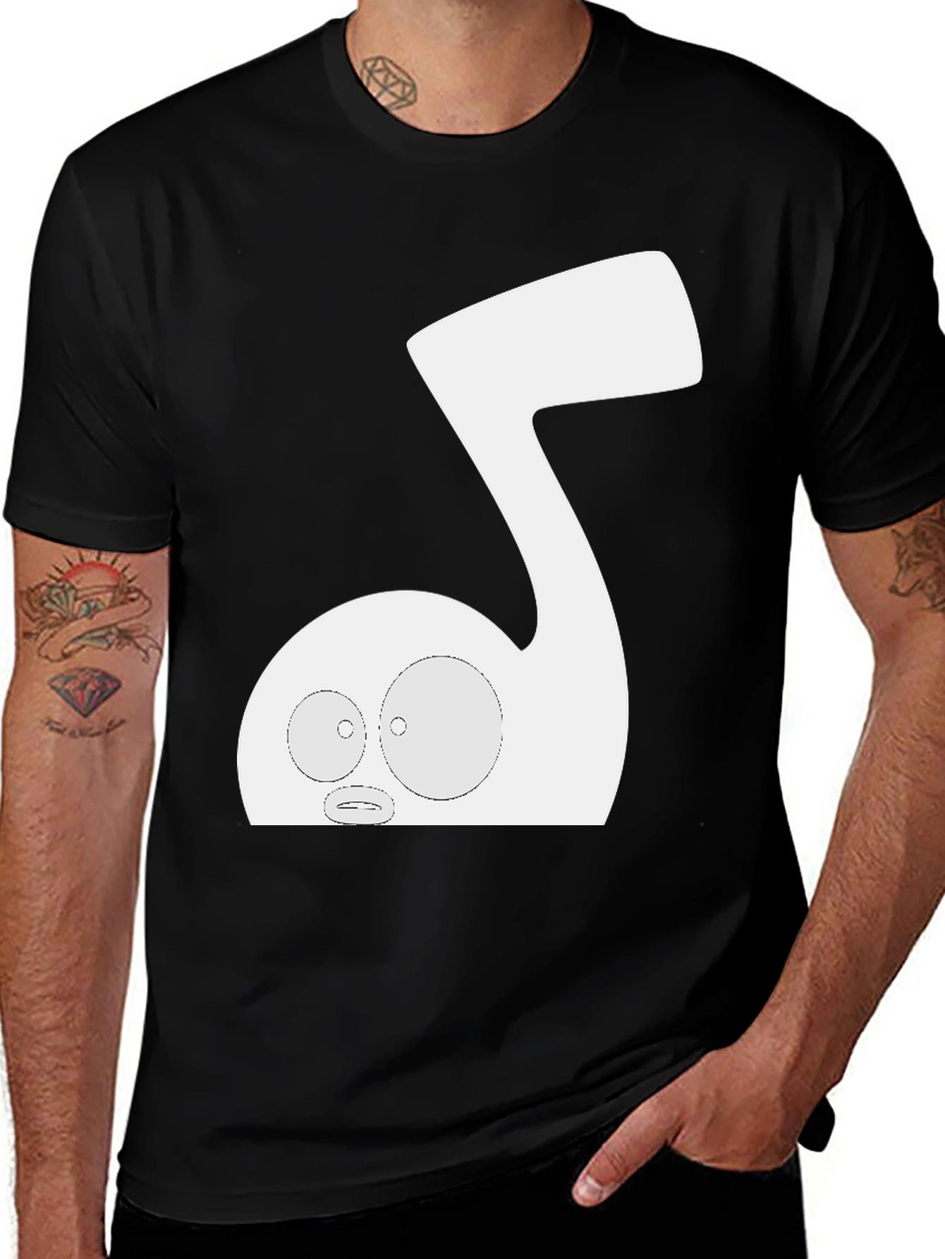 Music Note Cartoon Graphic Tee - Unique Style