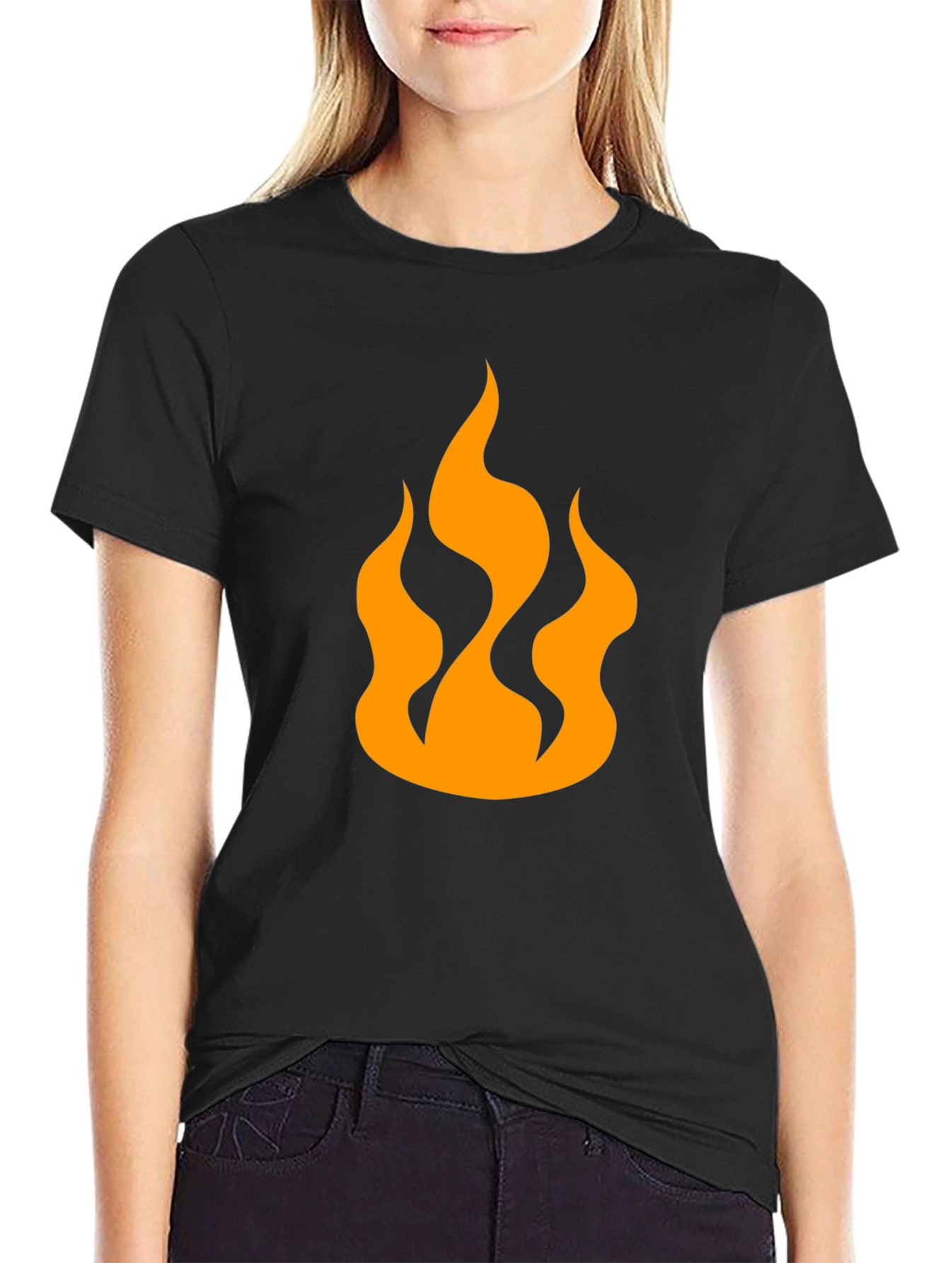 Flame Graphic Black T-Shirt - Bold Casual Style