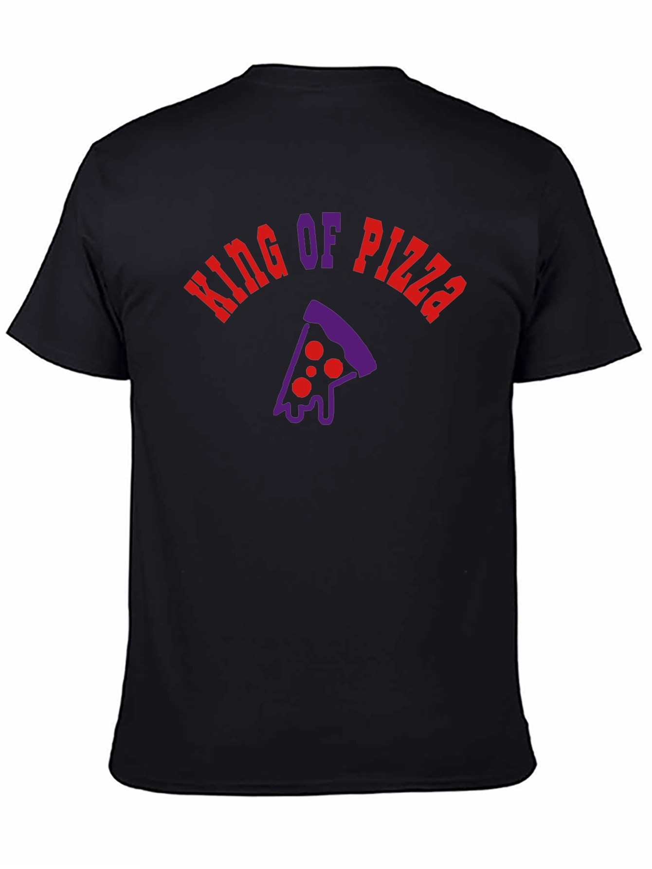King of Pizza Black Graphic Tee - Foodie Fashion