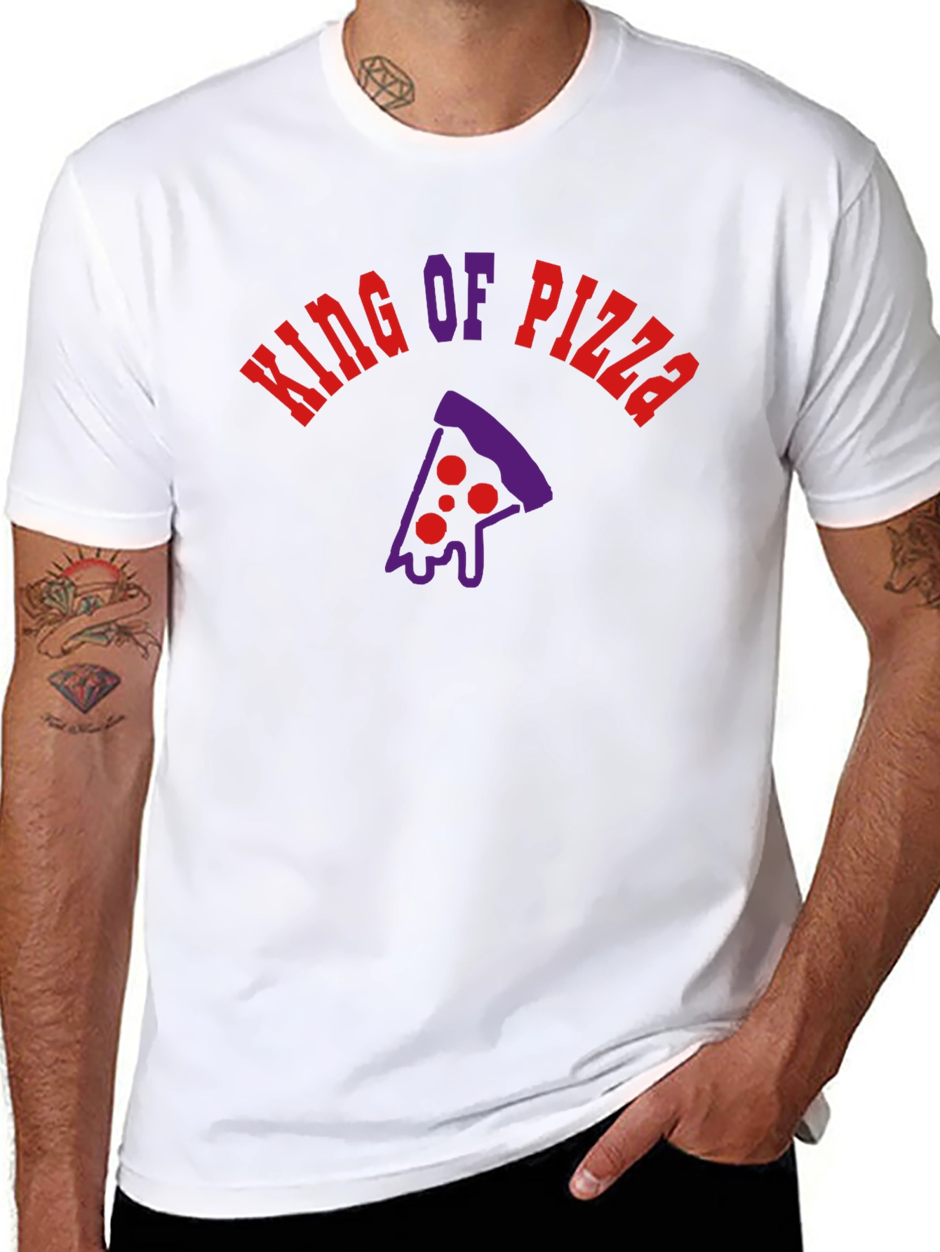 King of Pizza Black Graphic Tee - Foodie Fashion
