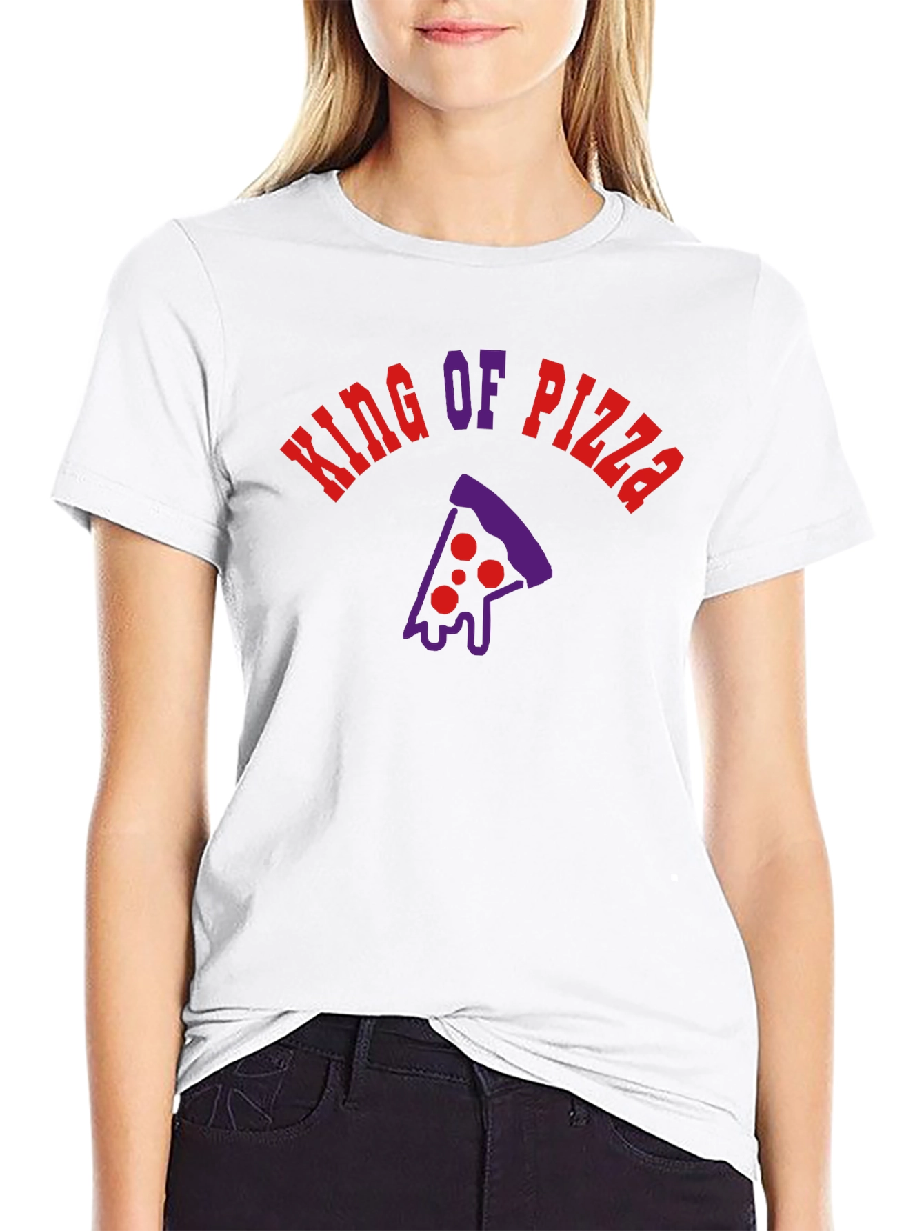 King of Pizza Black Graphic Tee - Foodie Fashion