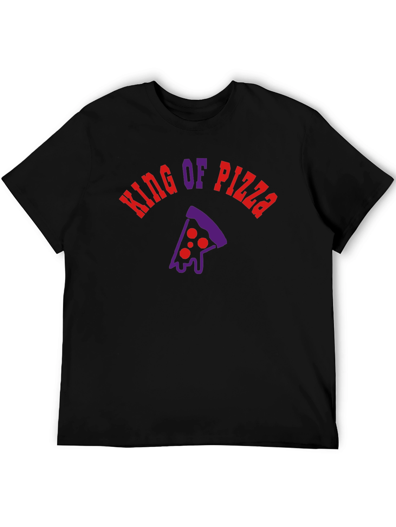 King of Pizza Black Graphic Tee - Foodie Fashion