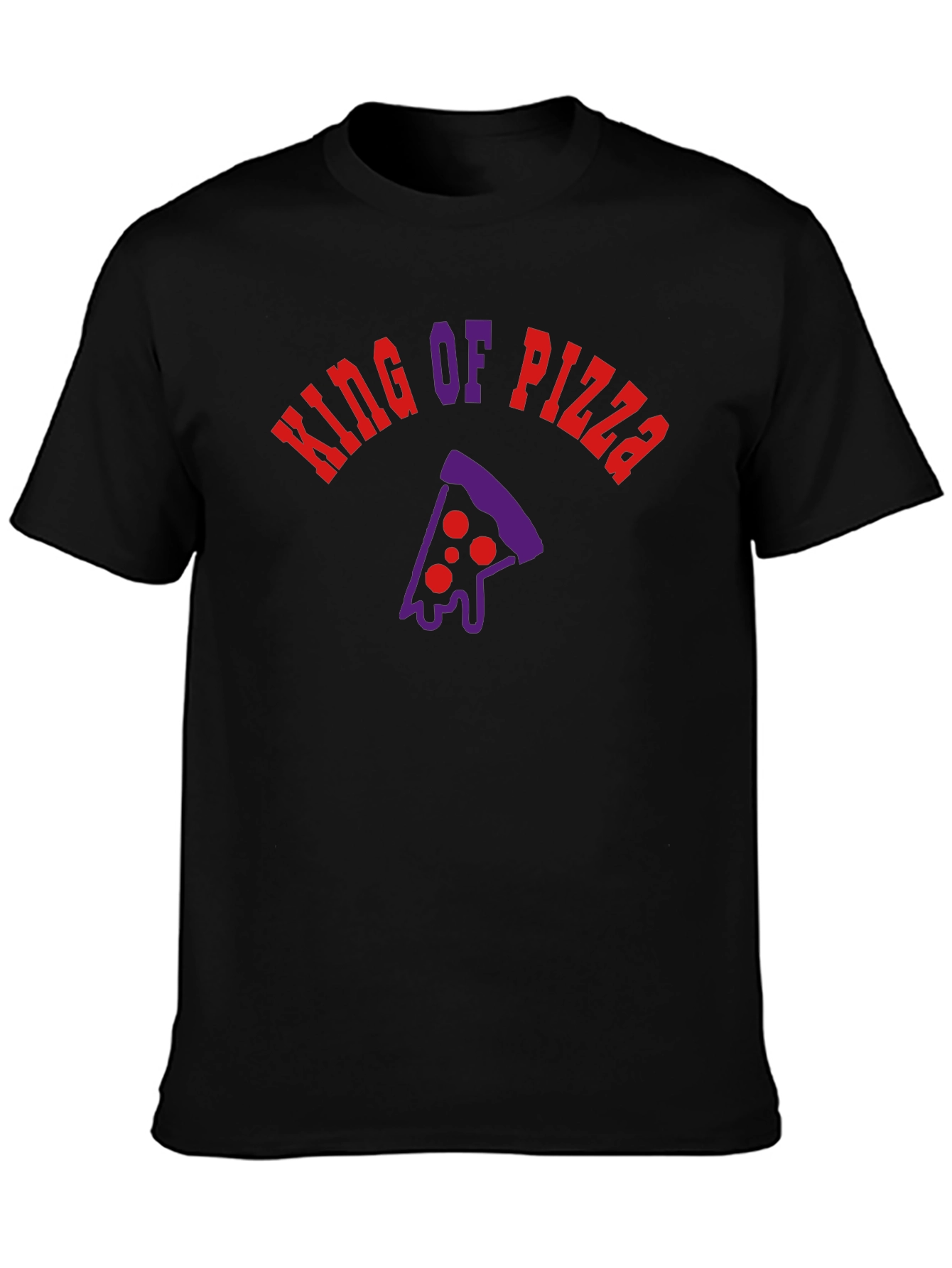 King of Pizza Black Graphic Tee - Foodie Fashion