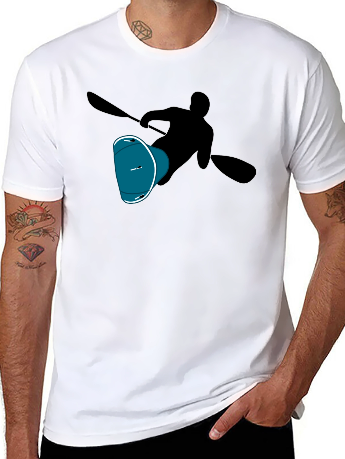 Kayaking T-Shirt - Black Graphic Tee