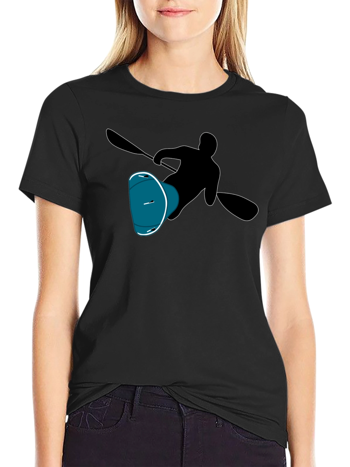 Kayaking T-Shirt - Black Graphic Tee
