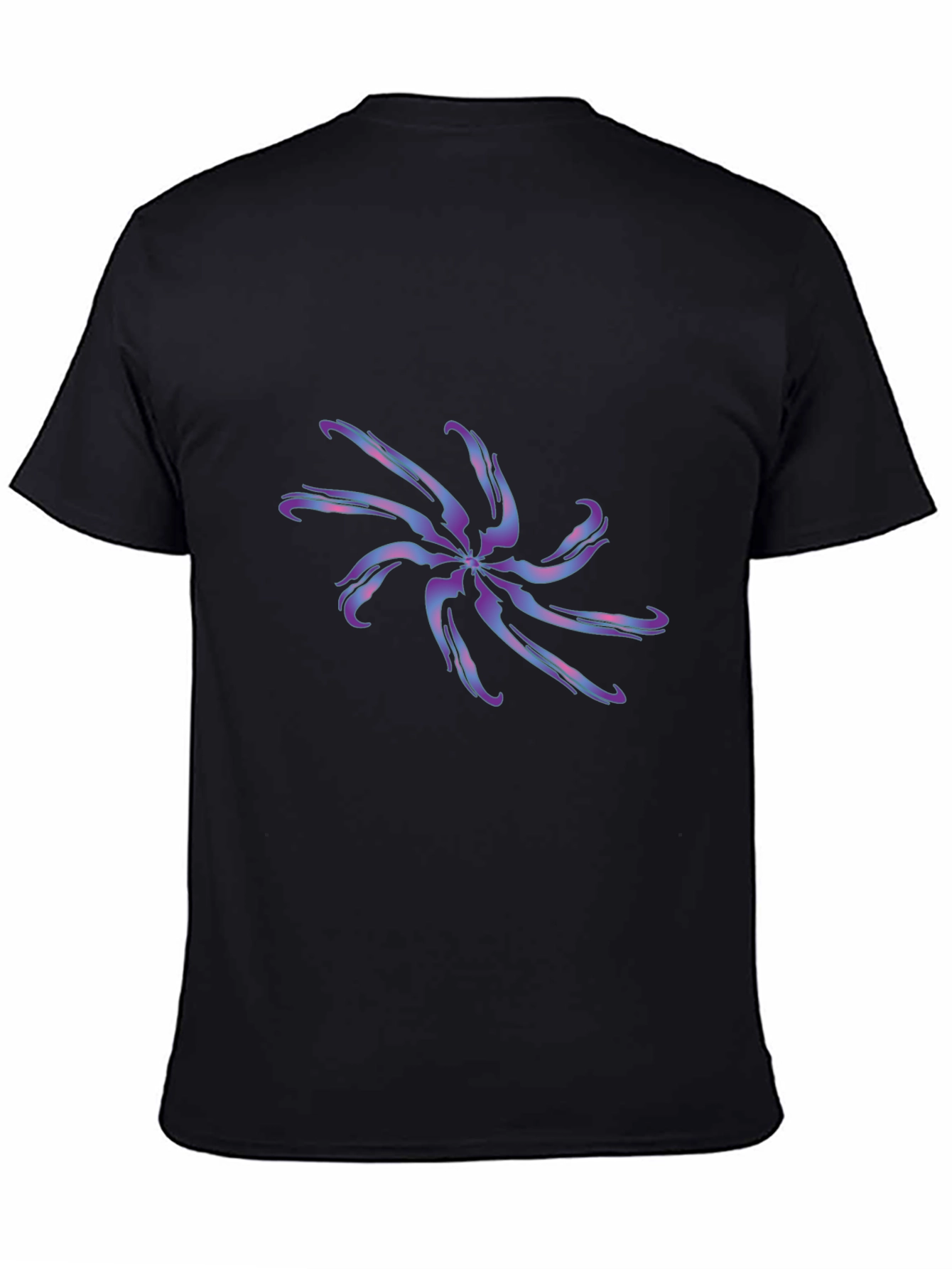 Abstract Swirl Graphic Tee - Black