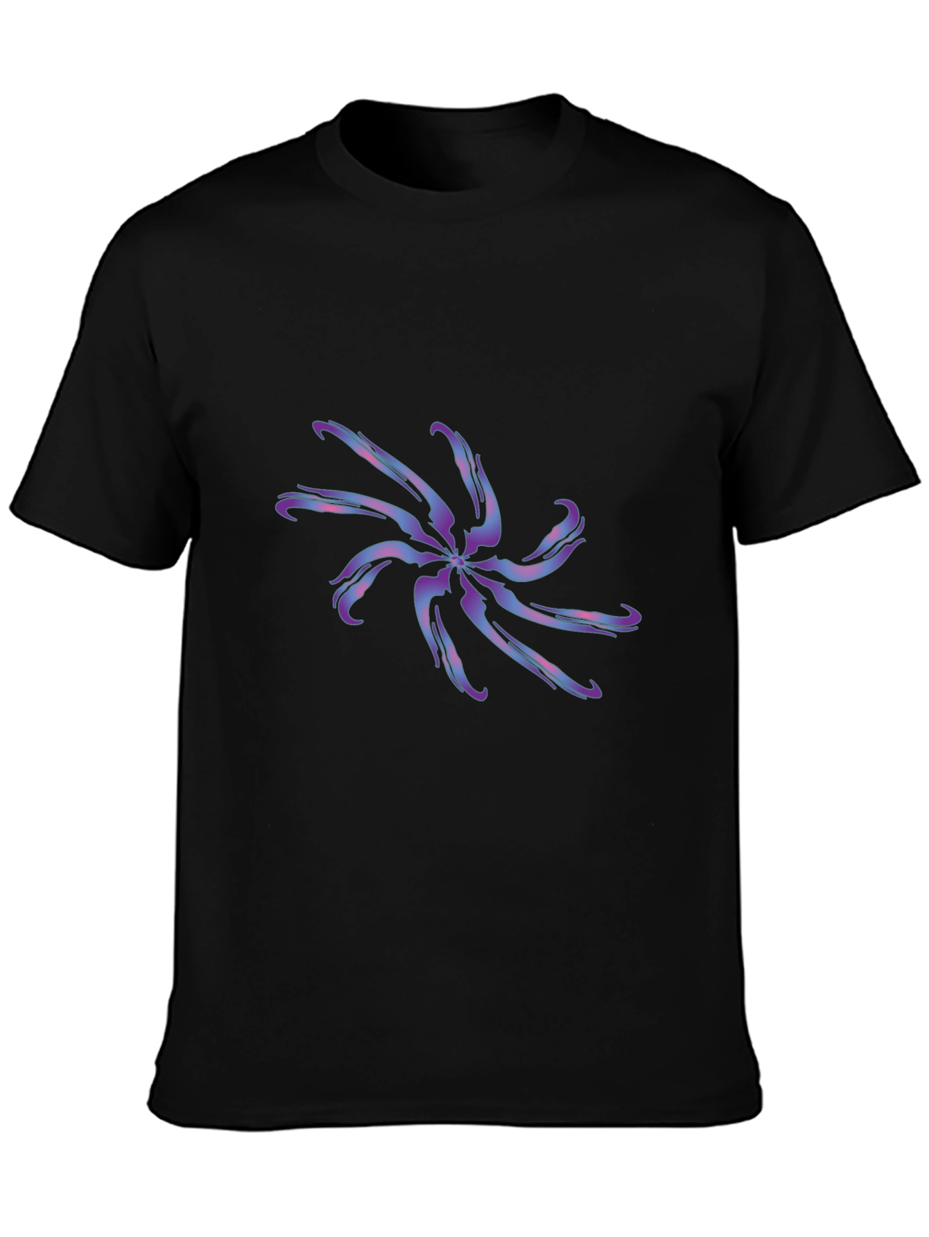 Abstract Swirl Graphic Tee - Black