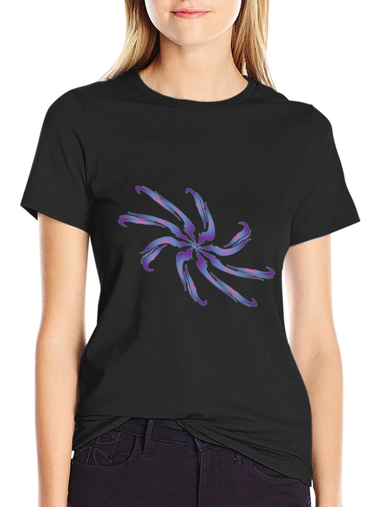 Abstract Swirl Graphic Tee - Black
