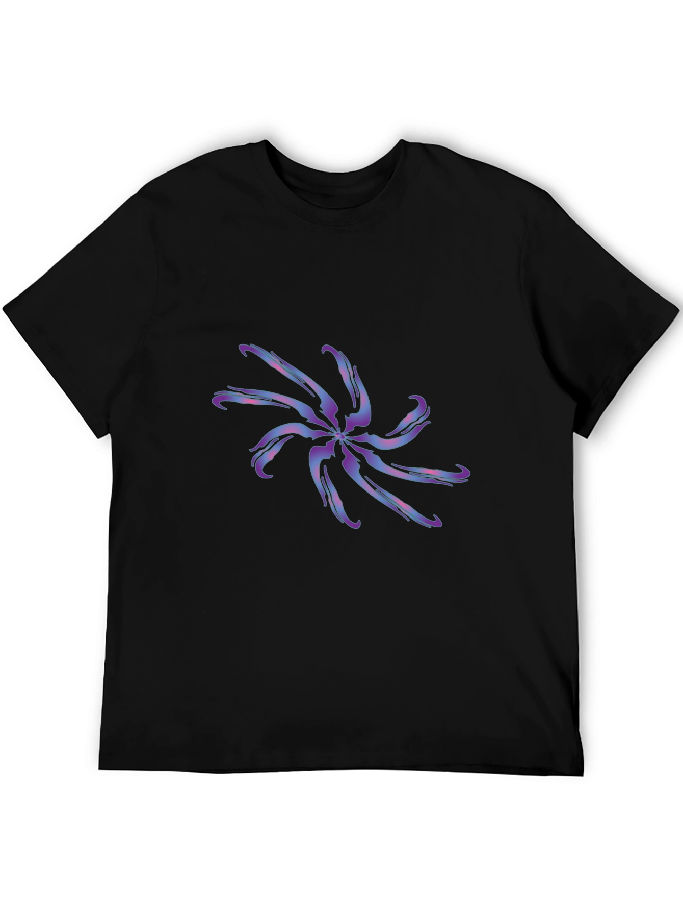 Abstract Swirl Graphic Tee - Black