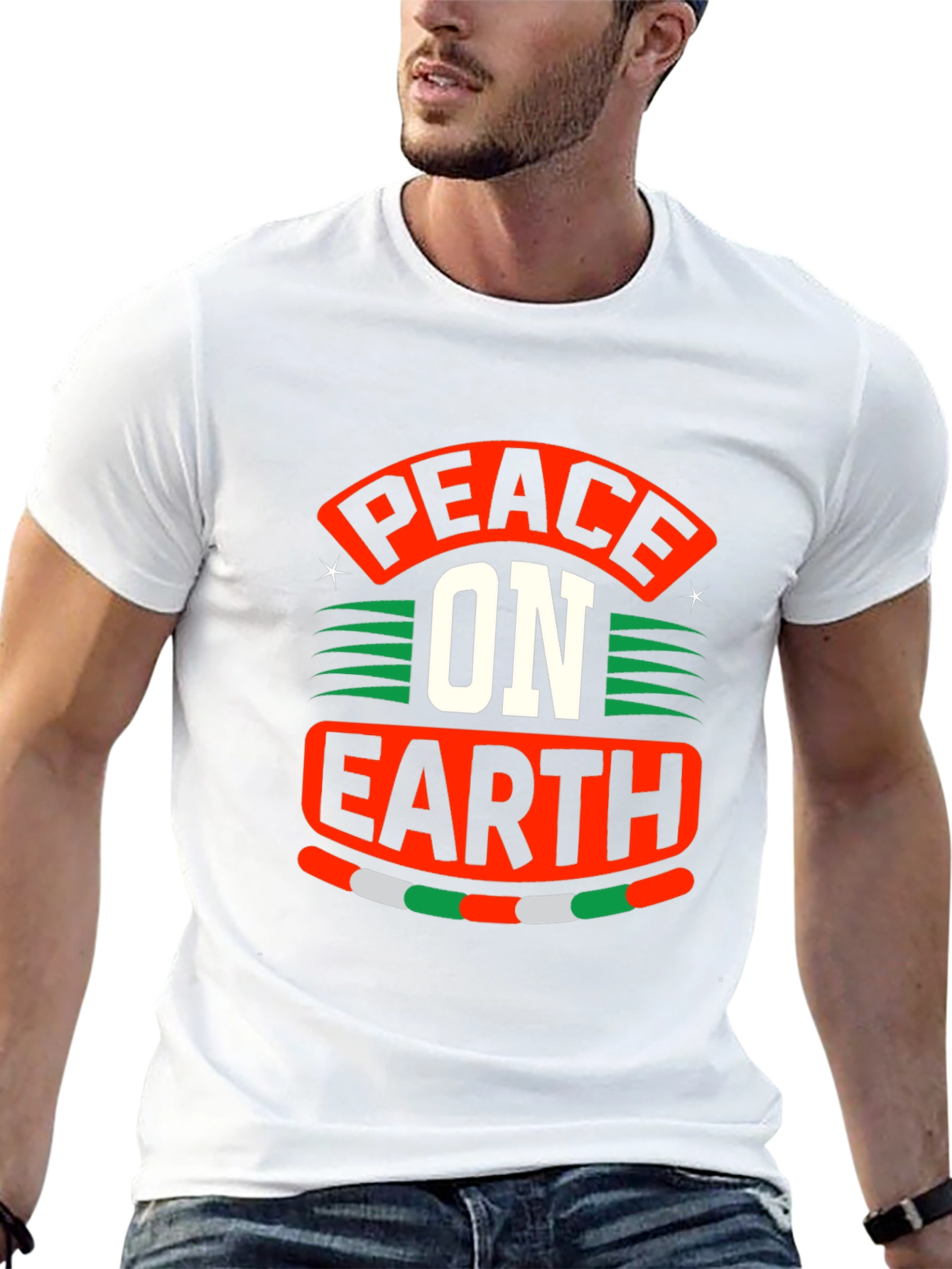 Peace On Earth Graphic T-Shirt - Holiday Season Apparel