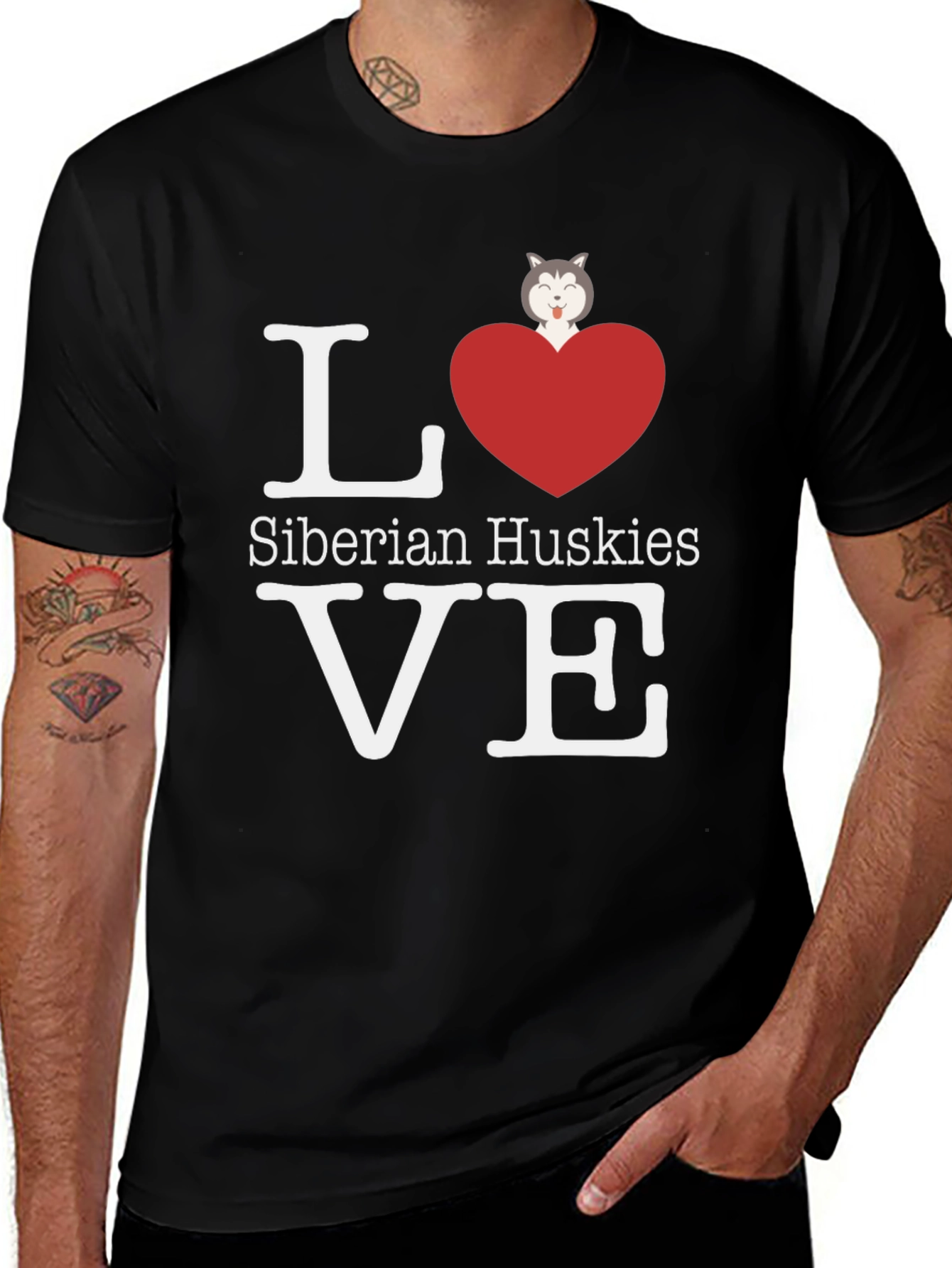 Love Siberian Huskies Graphic T-Shirt