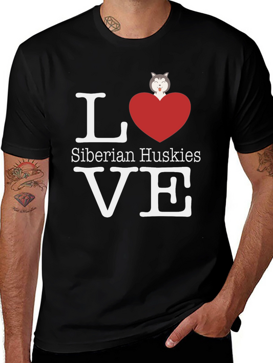 Love Siberian Huskies Graphic T-Shirt