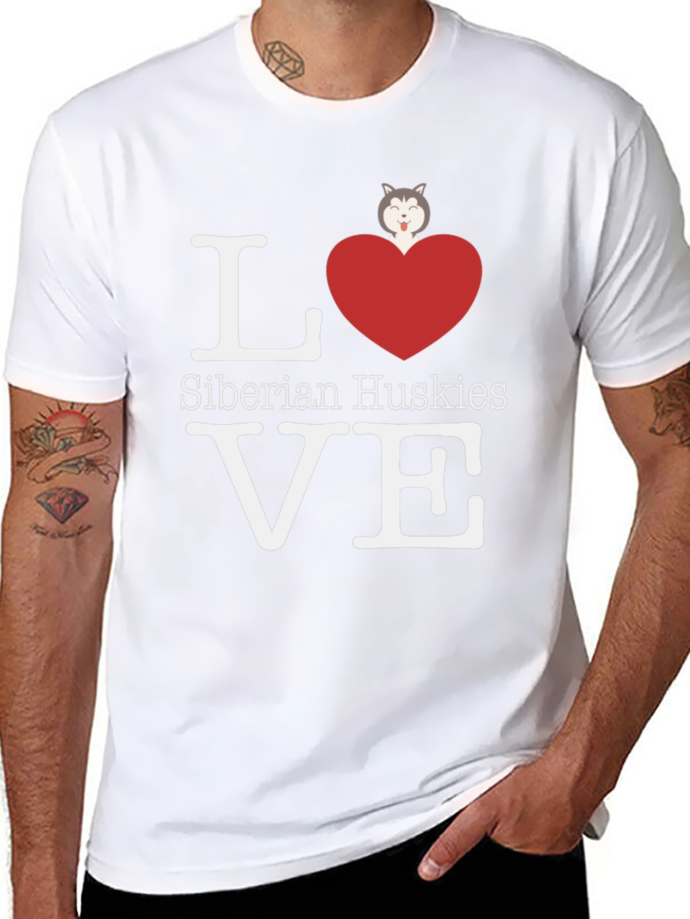 Love Siberian Huskies Graphic T-Shirt