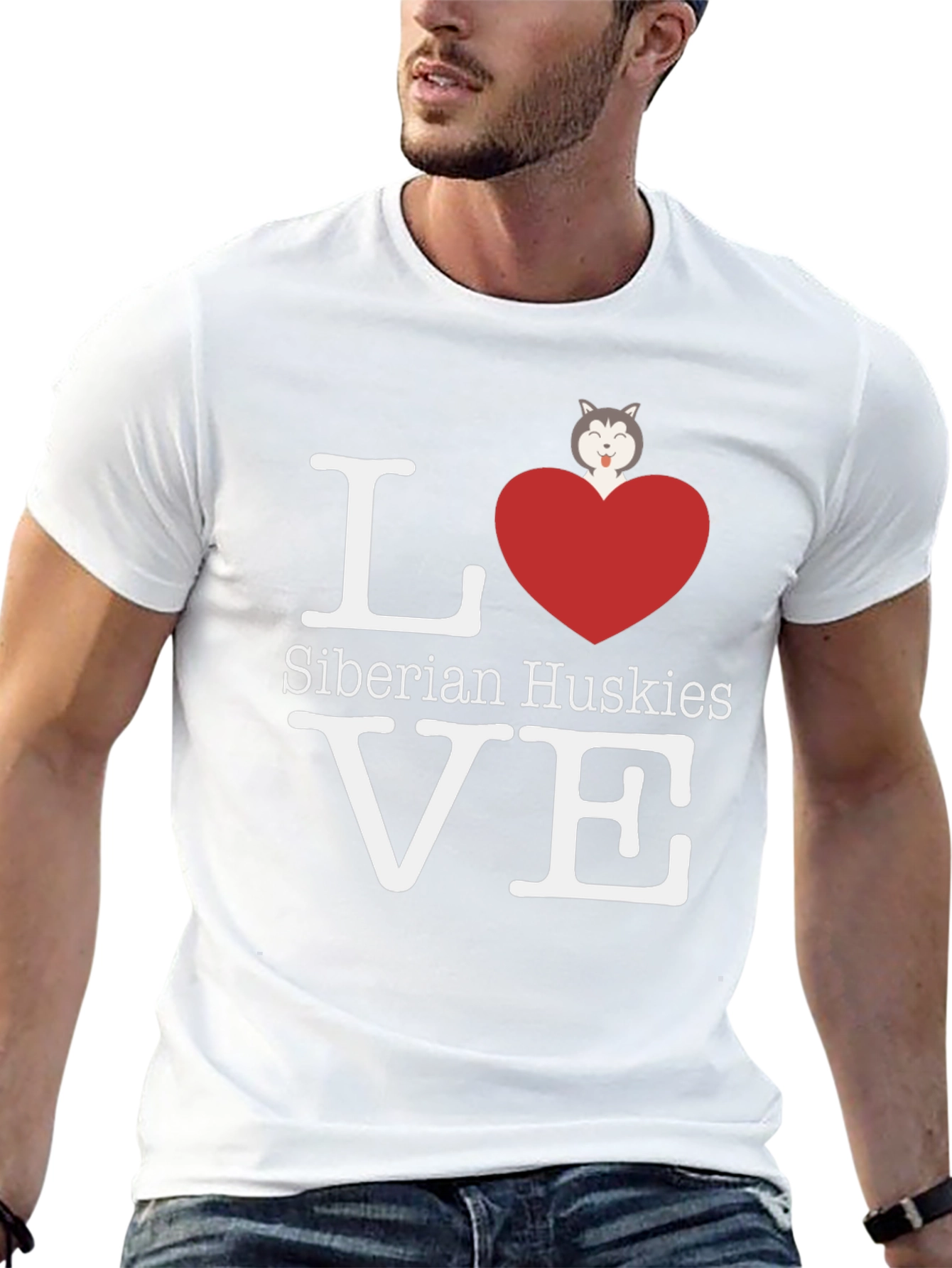 Love Siberian Huskies Graphic T-Shirt