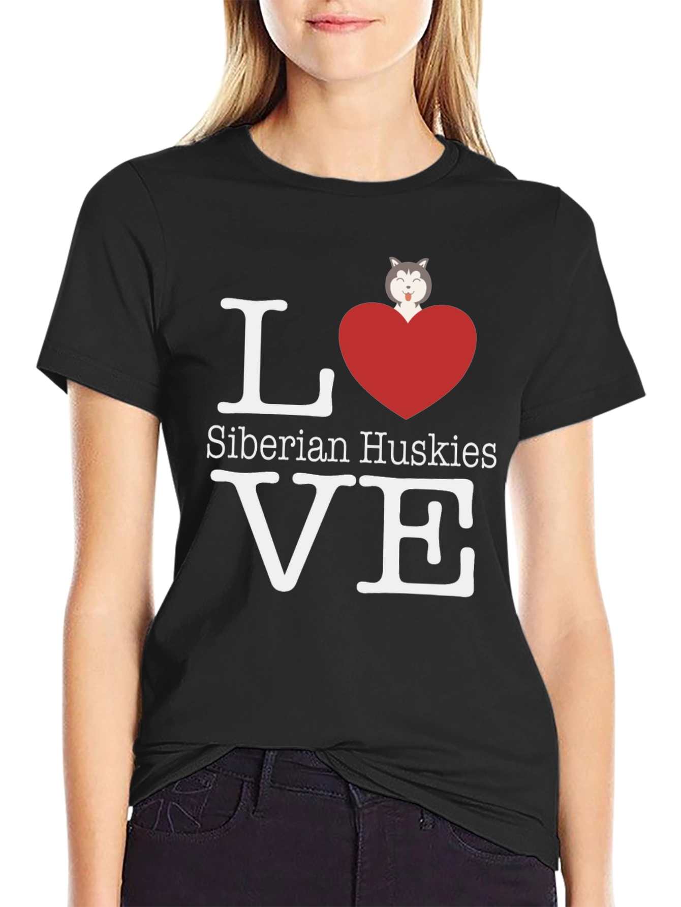 Love Siberian Huskies Graphic T-Shirt