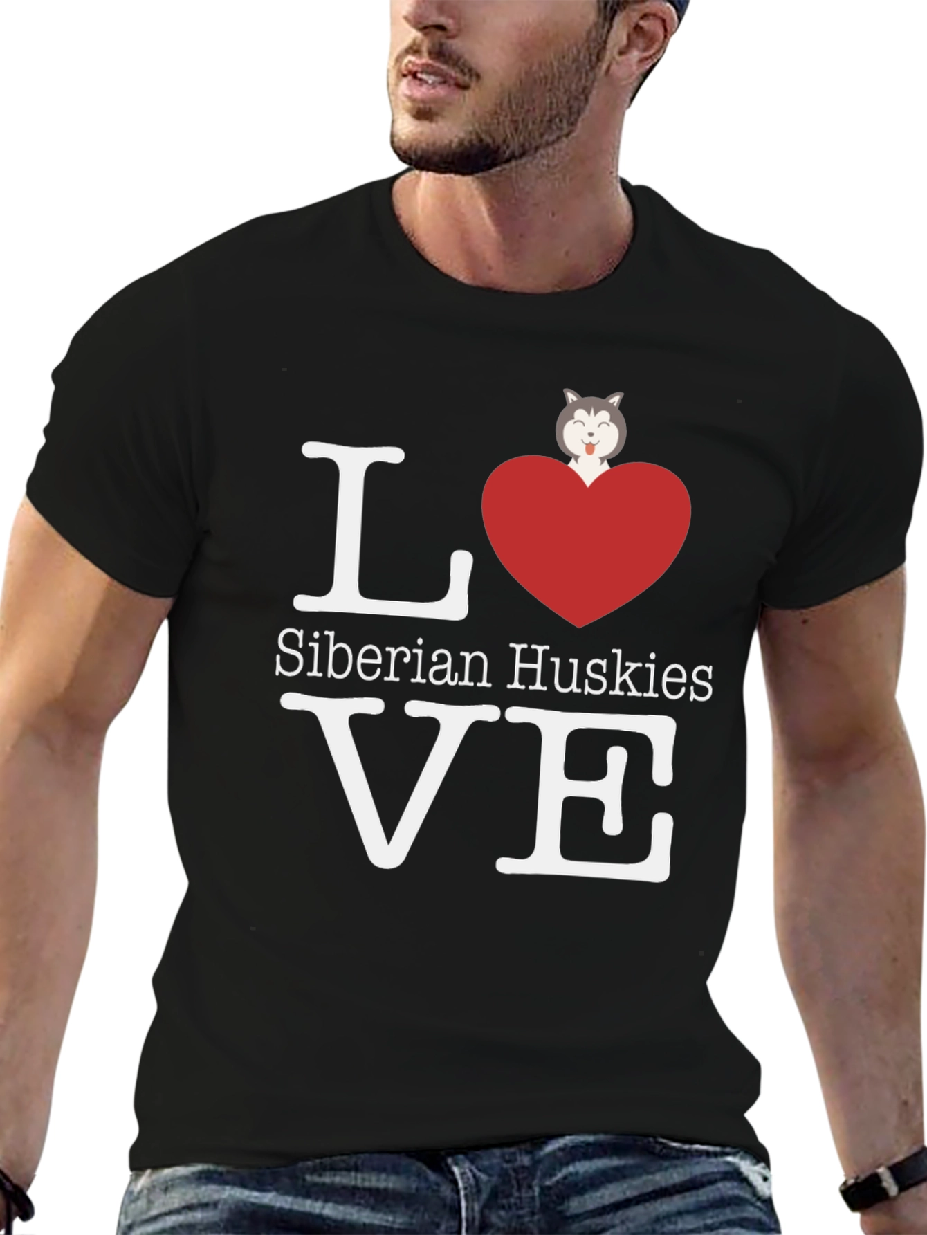 Love Siberian Huskies Graphic T-Shirt