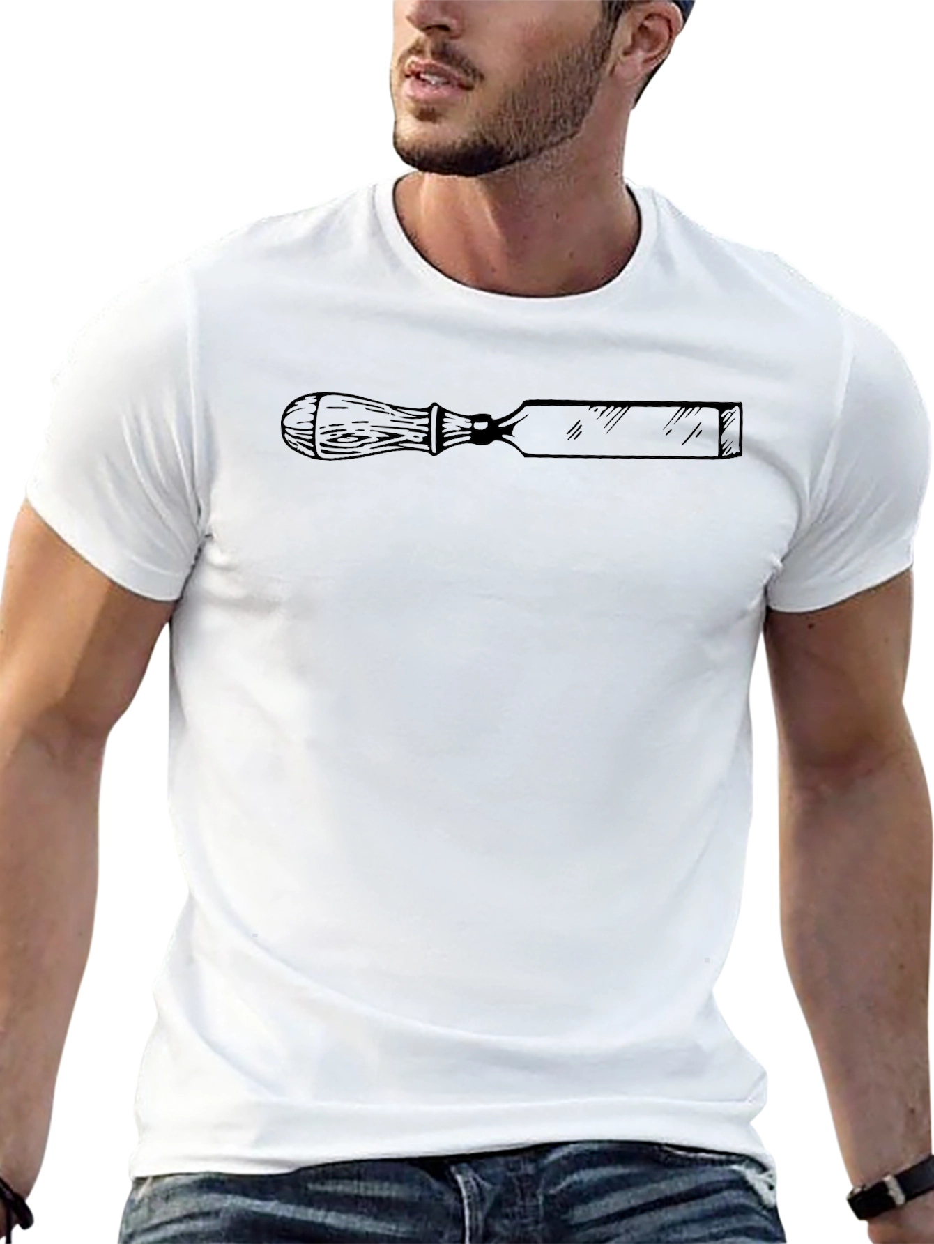 Black Chisel Graphic Tee - Hand Tool Design