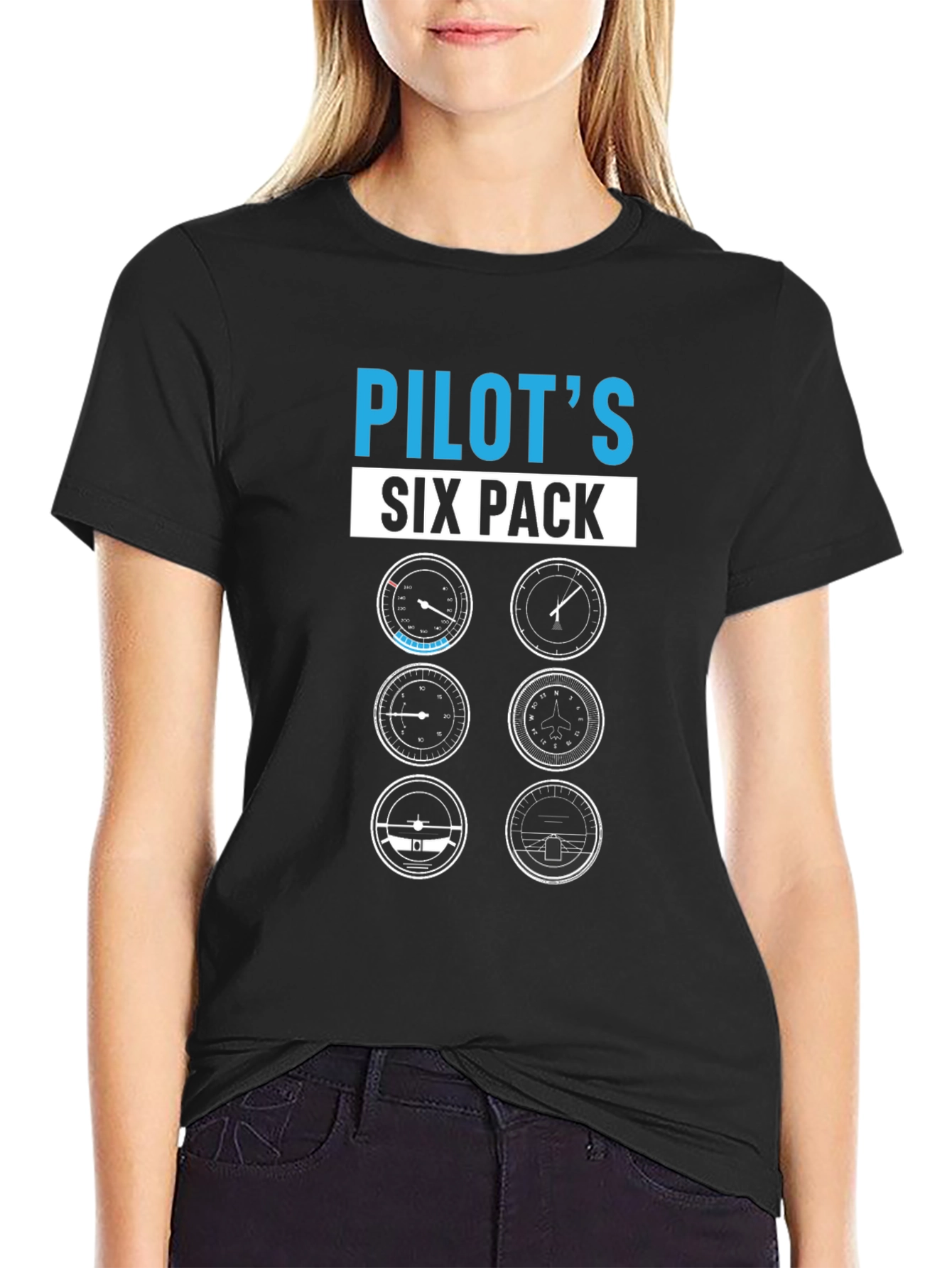 Pilots Six Pack T-Shirt - Aviation Gift