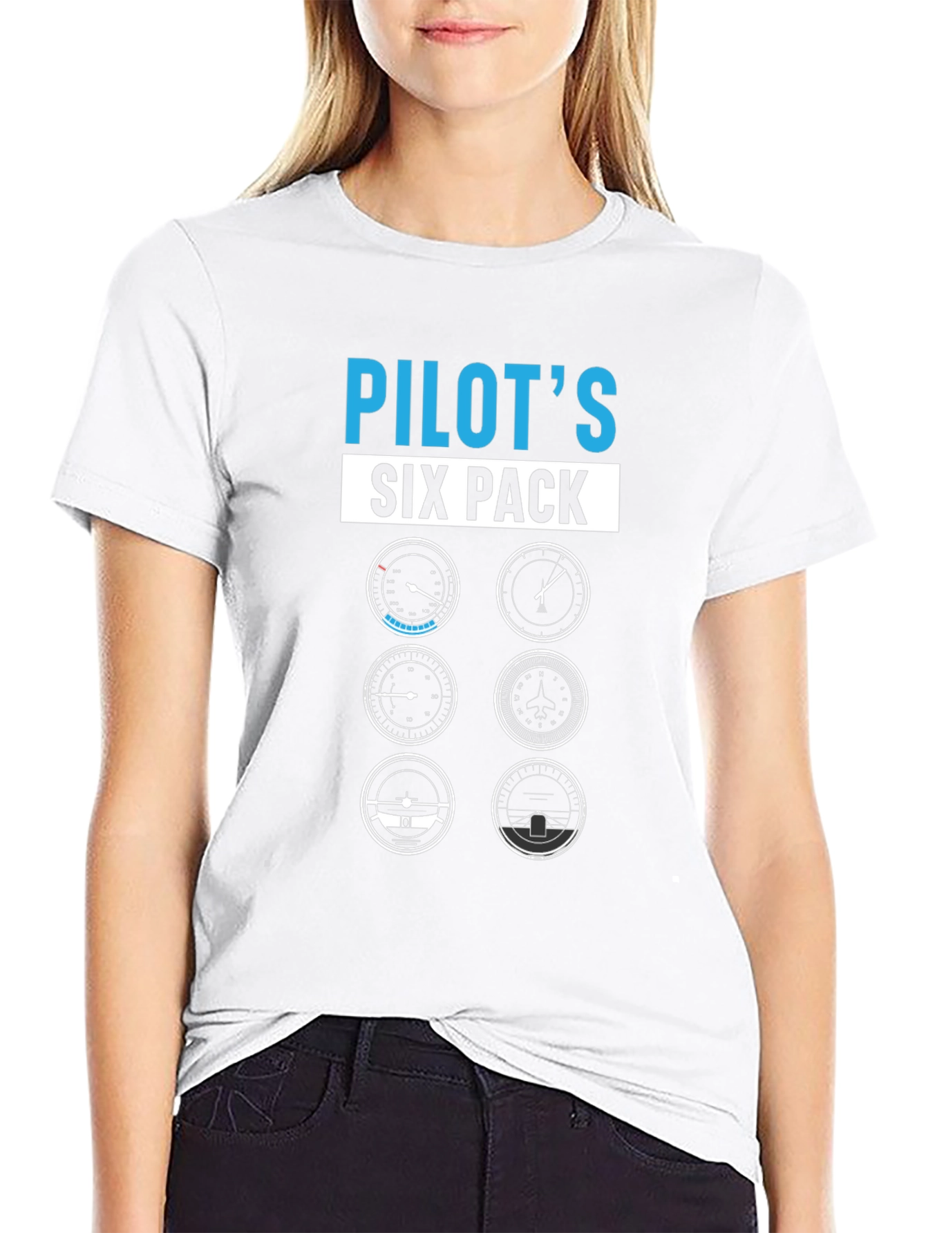 Pilots Six Pack T-Shirt - Aviation Gift