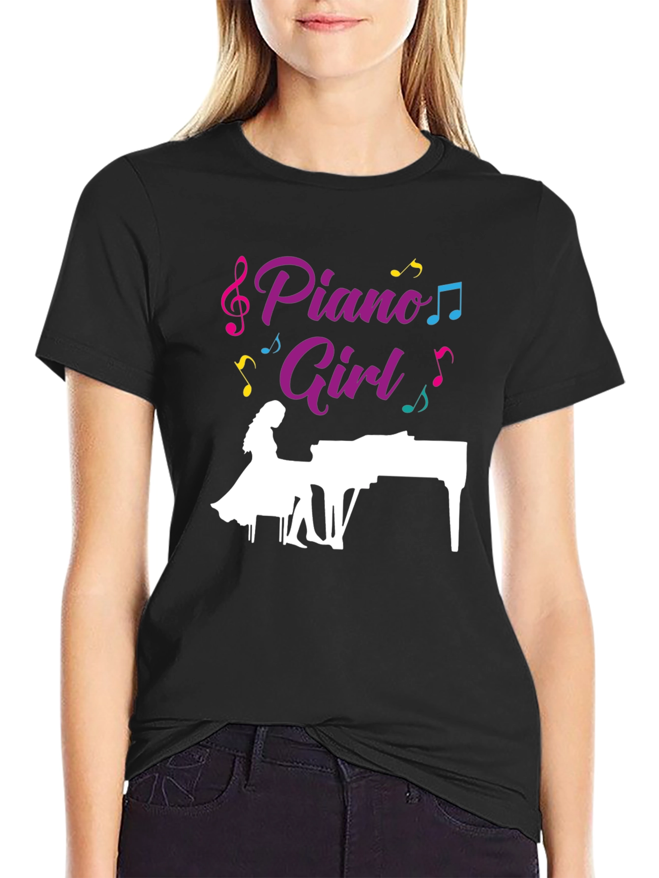Piano Girl T-Shirt: Musically Stylish Tee