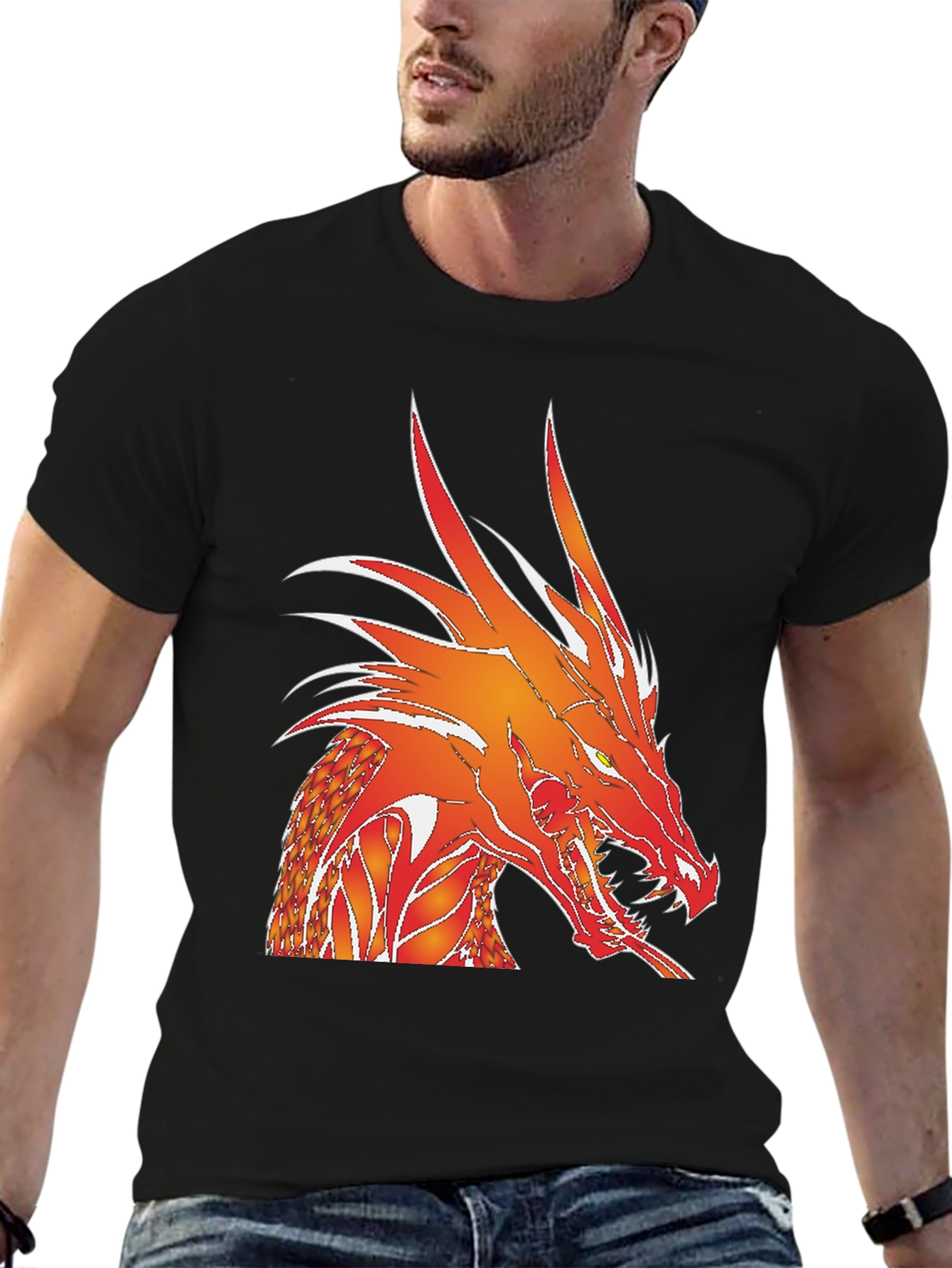 Fiery Dragon Graphic Tee - Bold Statement Shirt