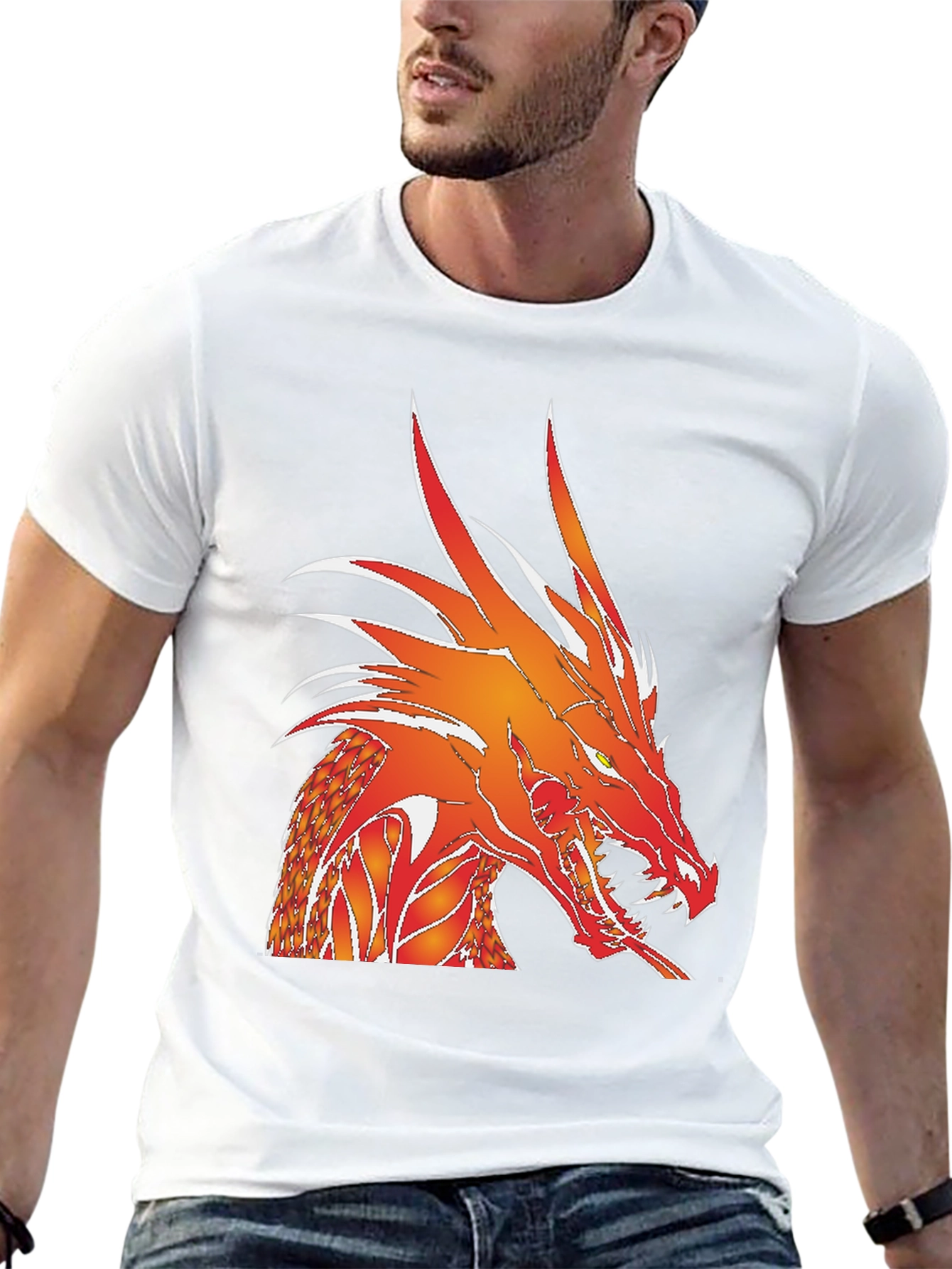 Fiery Dragon Graphic Tee - Bold Statement Shirt