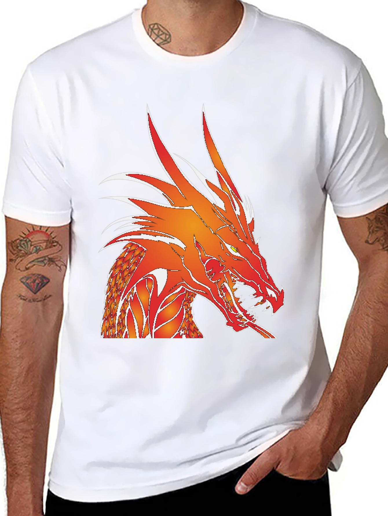 Fiery Dragon Graphic Tee - Bold Statement Shirt