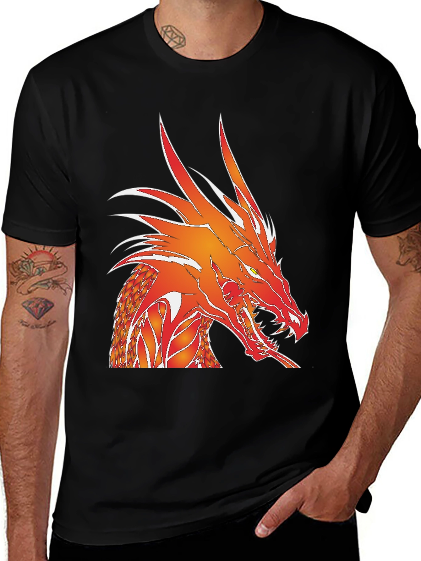 Fiery Dragon Graphic Tee - Bold Statement Shirt