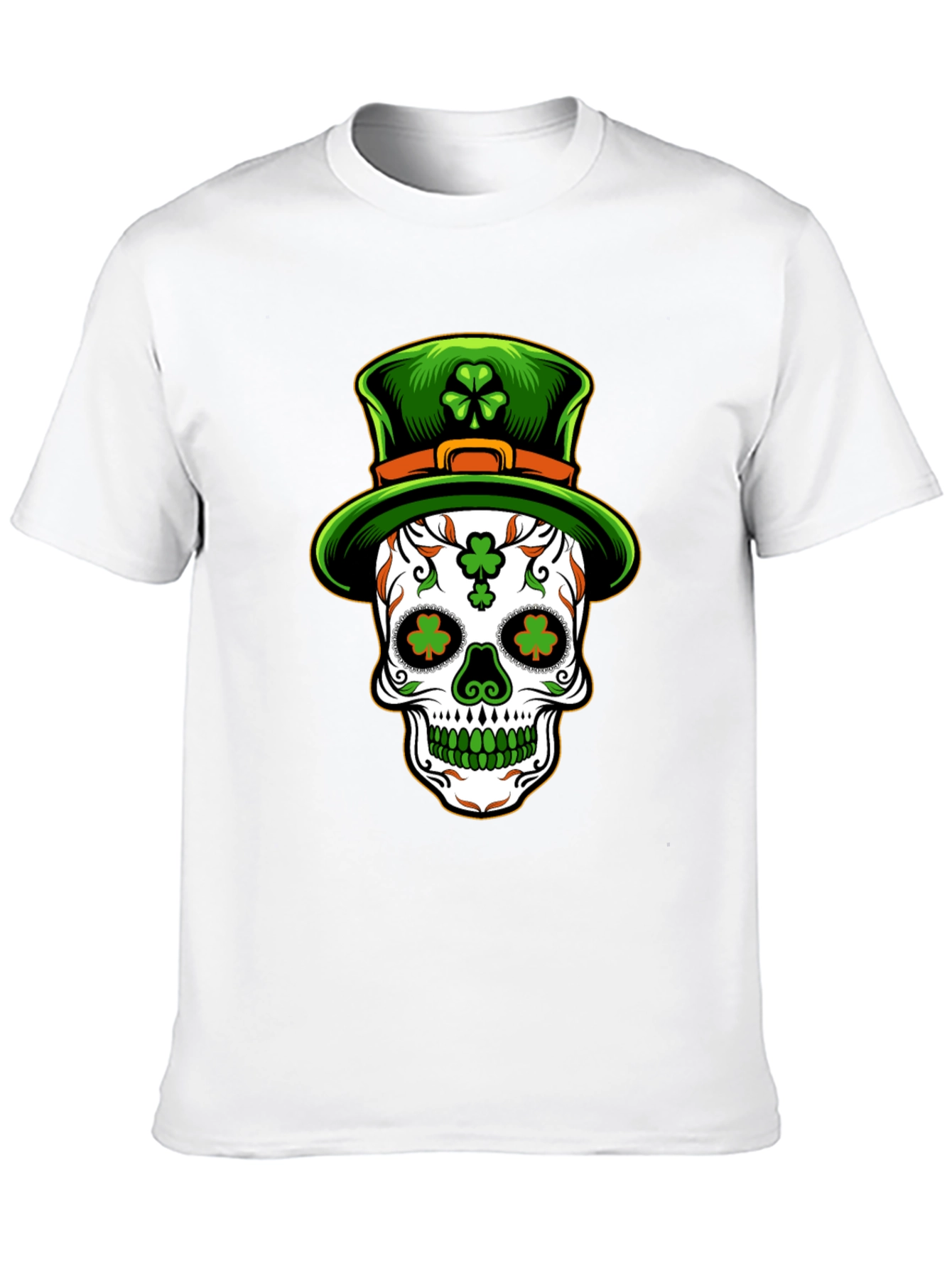 St Patricks Day Skull Leprechaun Hat T-Shirt