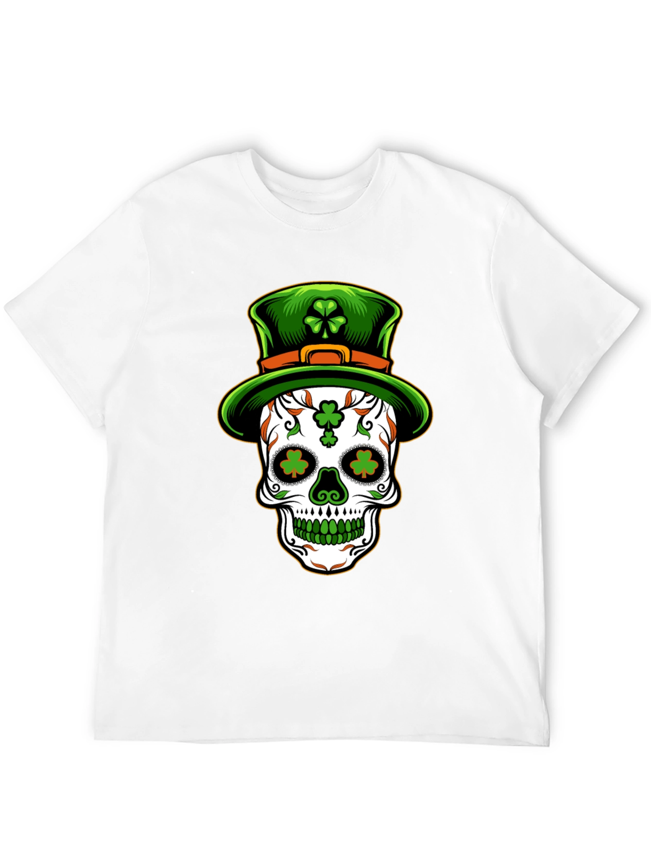 St Patricks Day Skull Leprechaun Hat T-Shirt