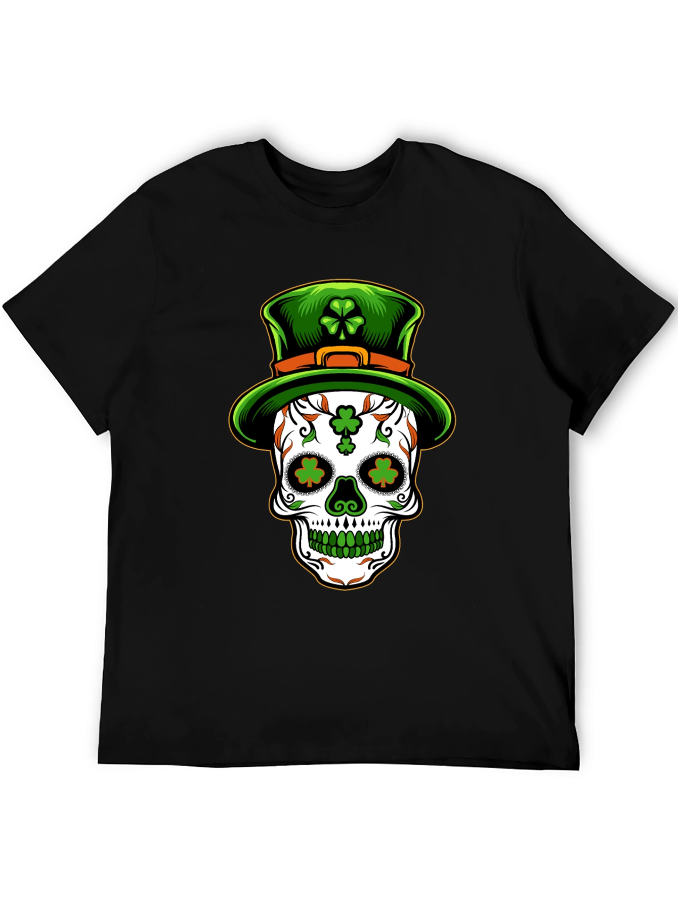 St Patricks Day Skull Leprechaun Hat T-Shirt