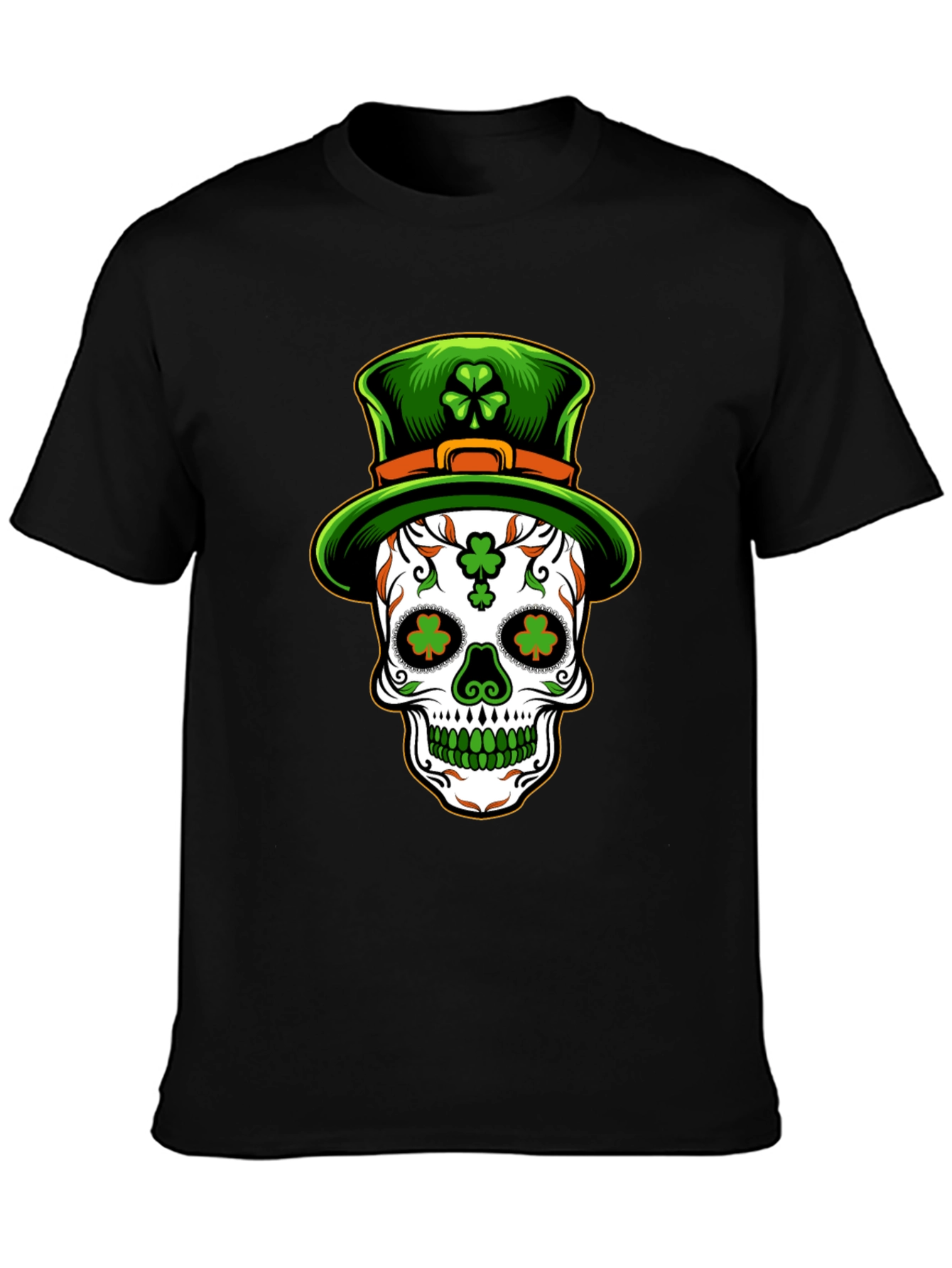 St Patricks Day Skull Leprechaun Hat T-Shirt