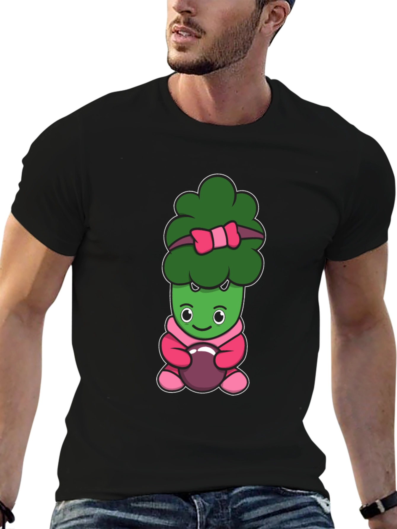 Cute Broccoli Cartoon Graphic Tee