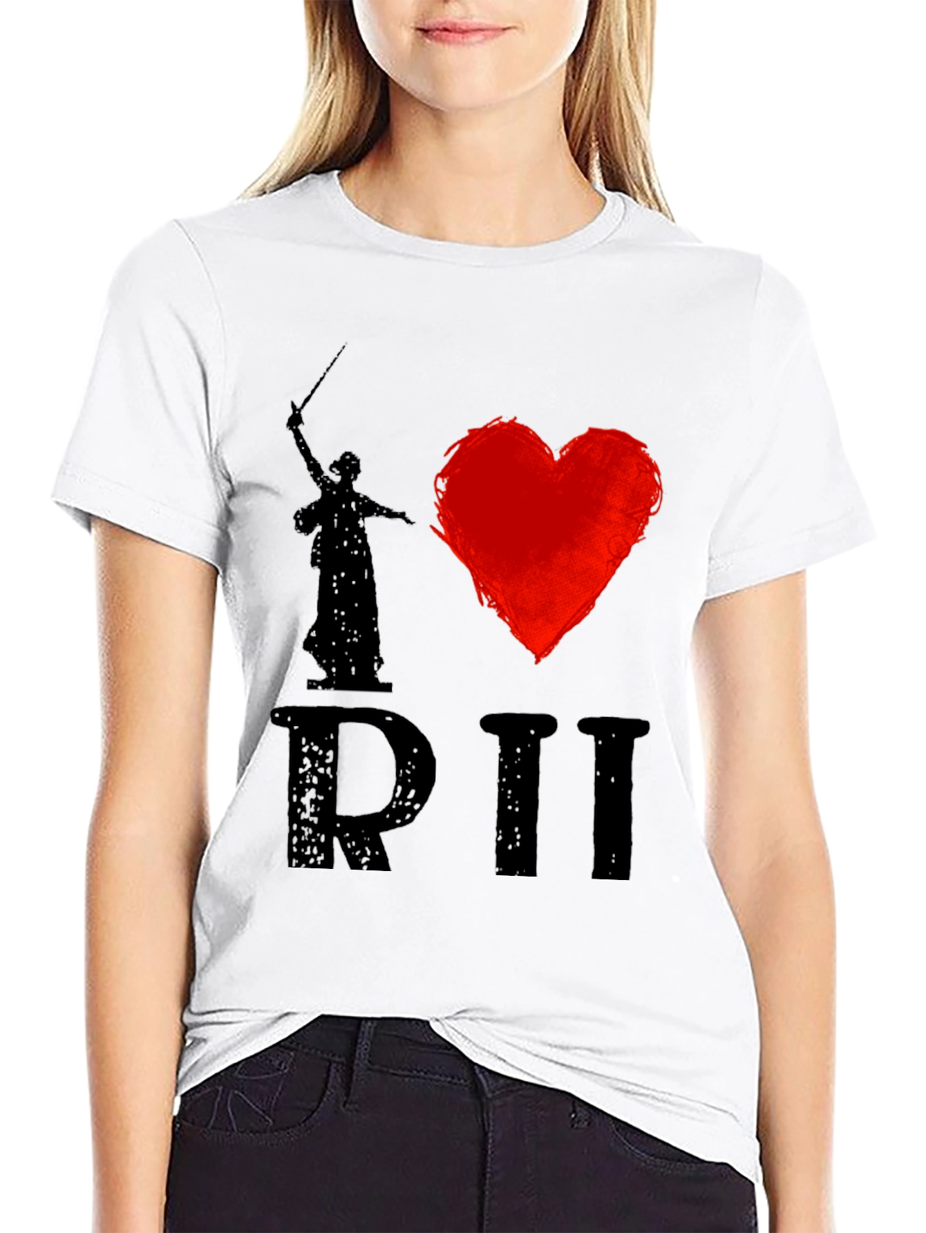 I Heart Motherland Calls Statue Black T-Shirt