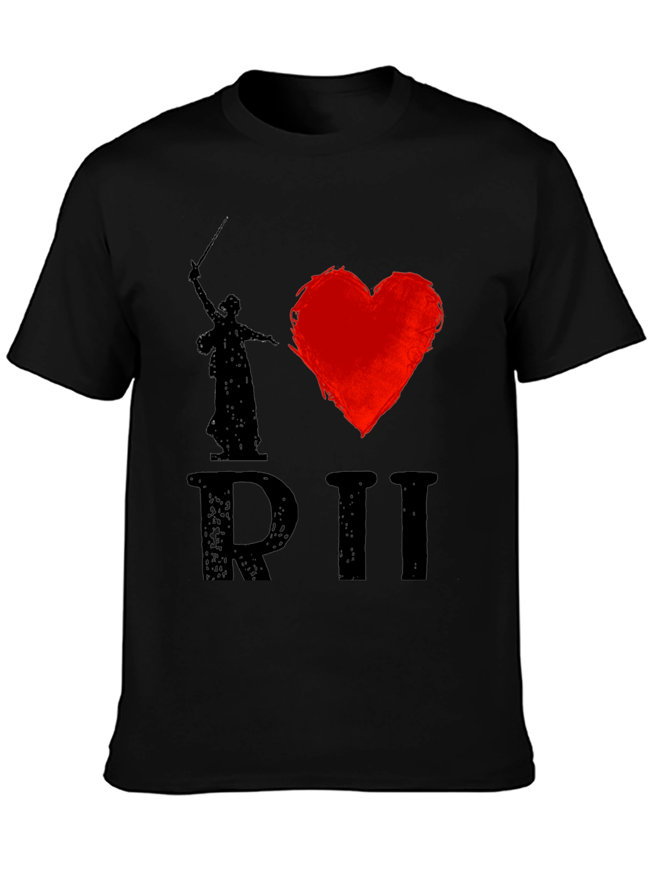 I Heart Motherland Calls Statue Black T-Shirt