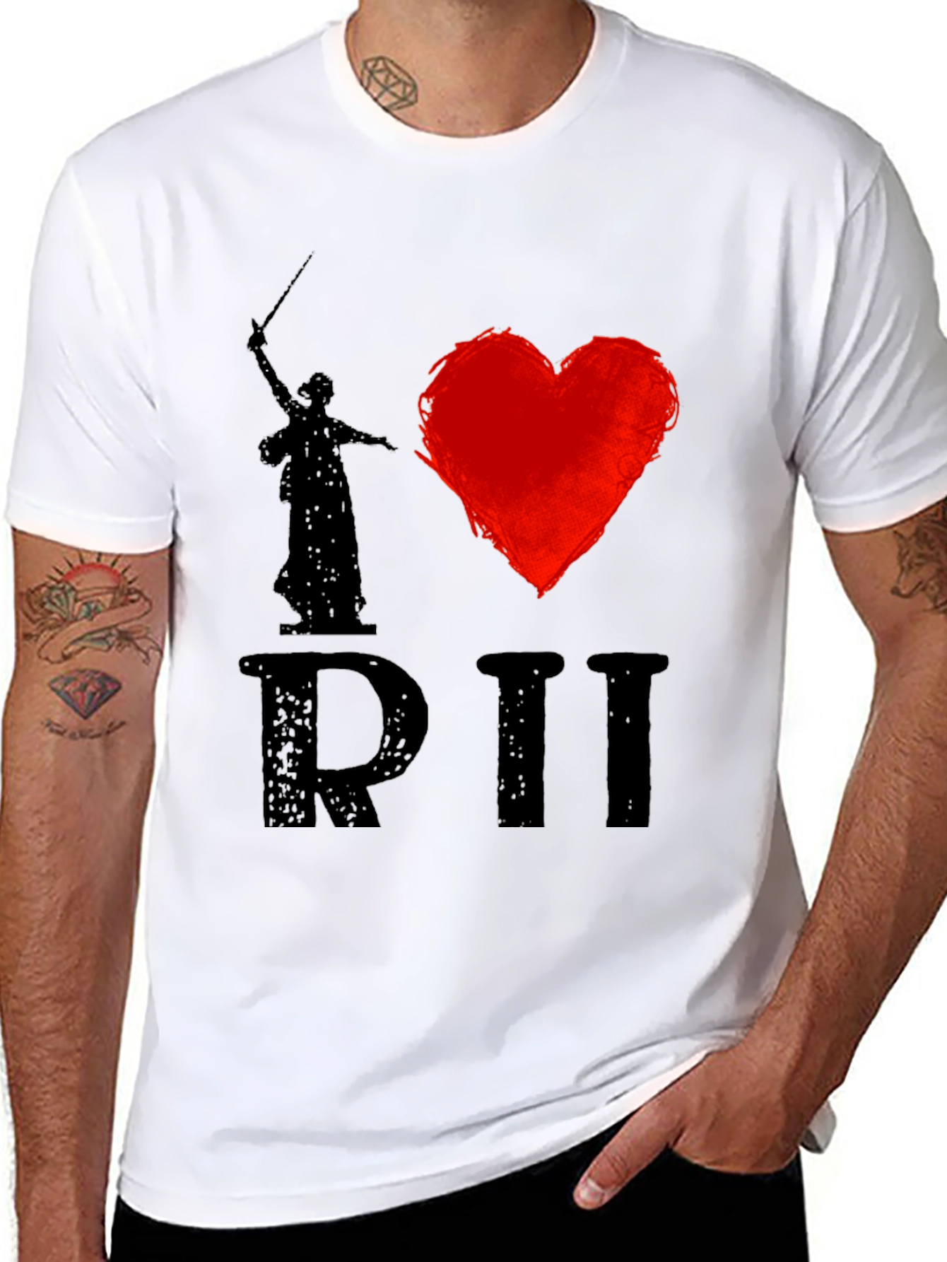 I Heart Motherland Calls Statue Black T-Shirt