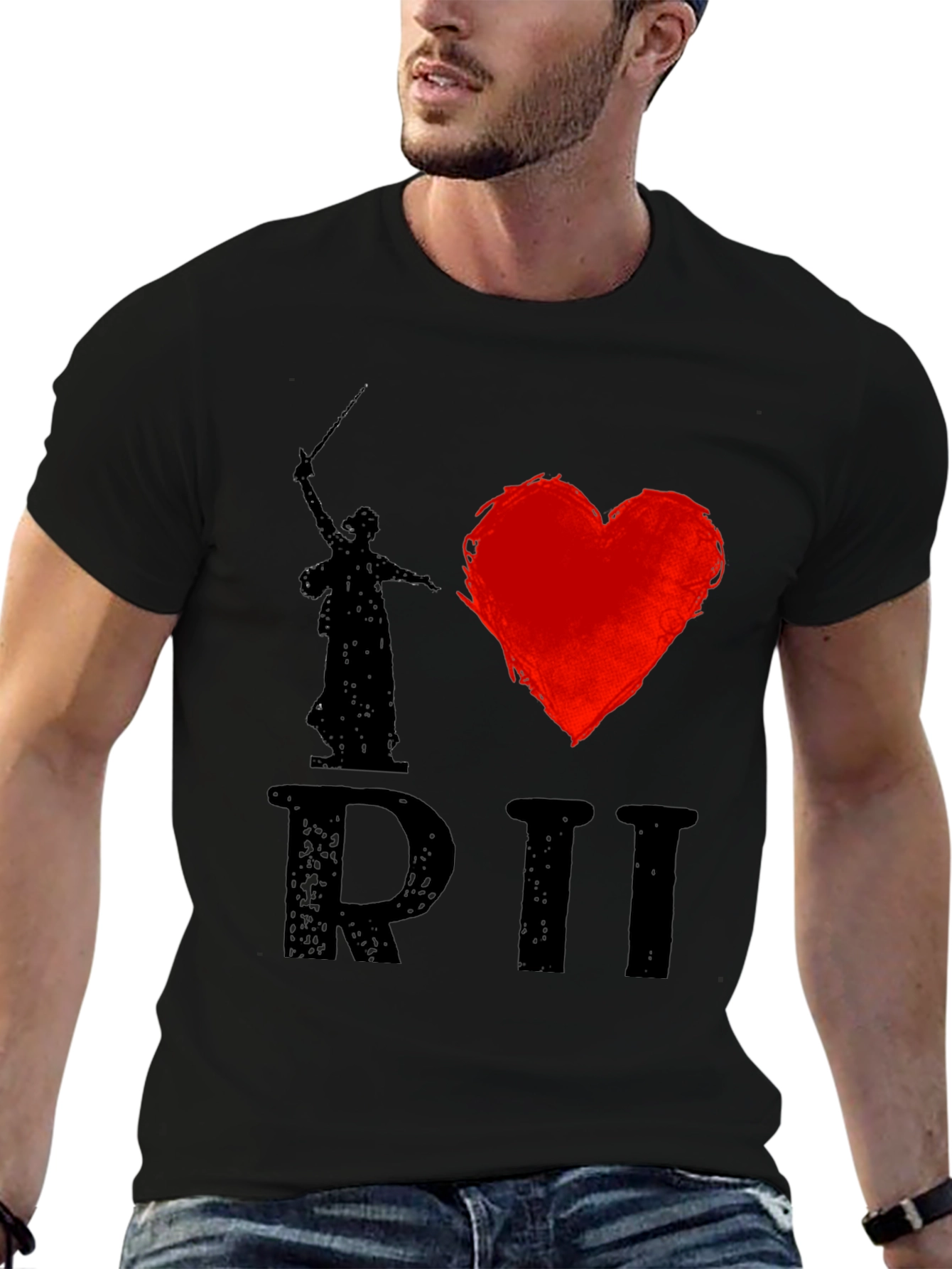 I Heart Motherland Calls Statue Black T-Shirt