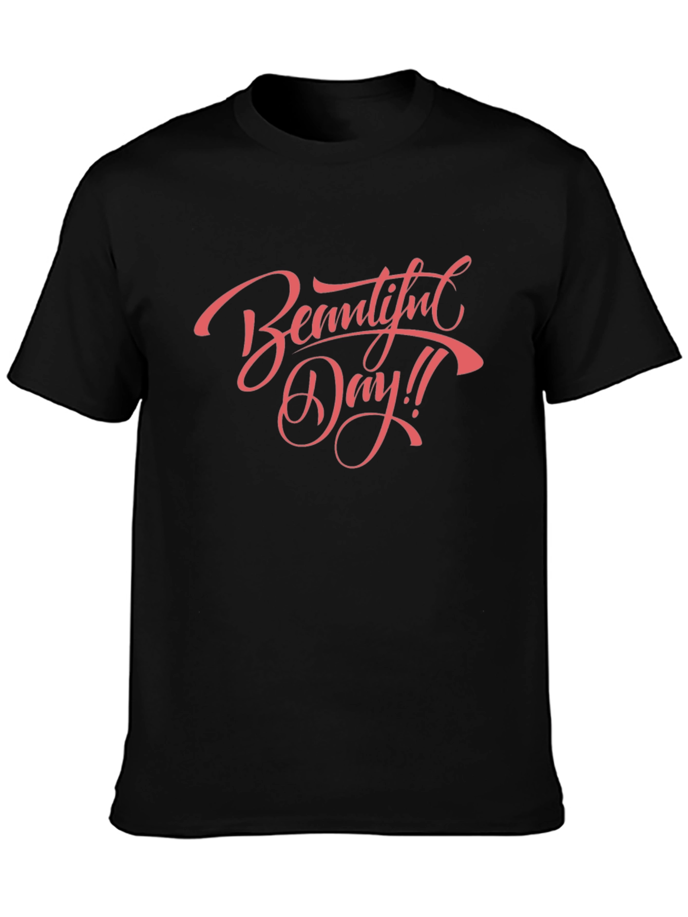 Beautiful Day Graphic T-Shirt - Black Crew Neck