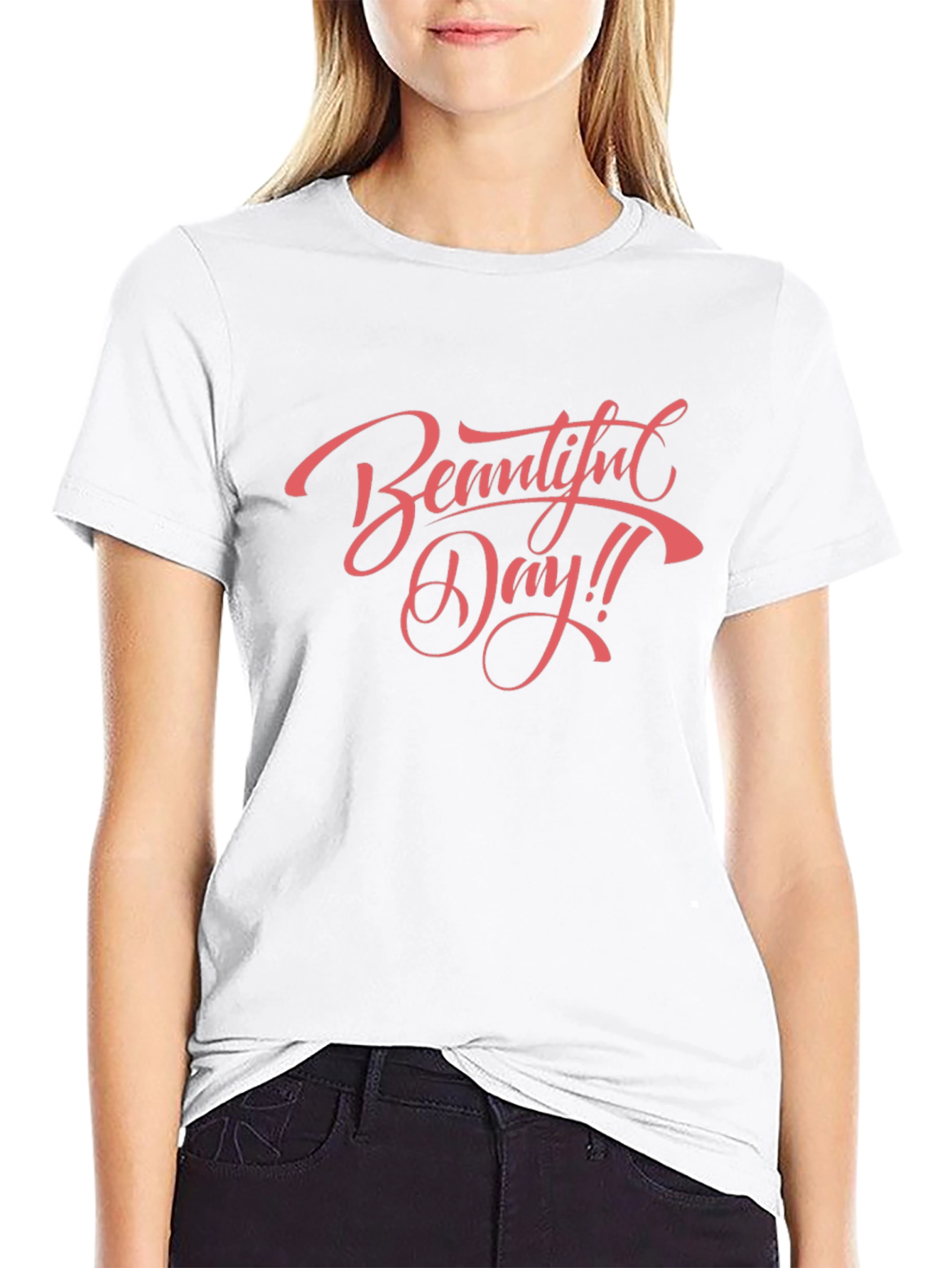 Beautiful Day Graphic T-Shirt - Black Crew Neck